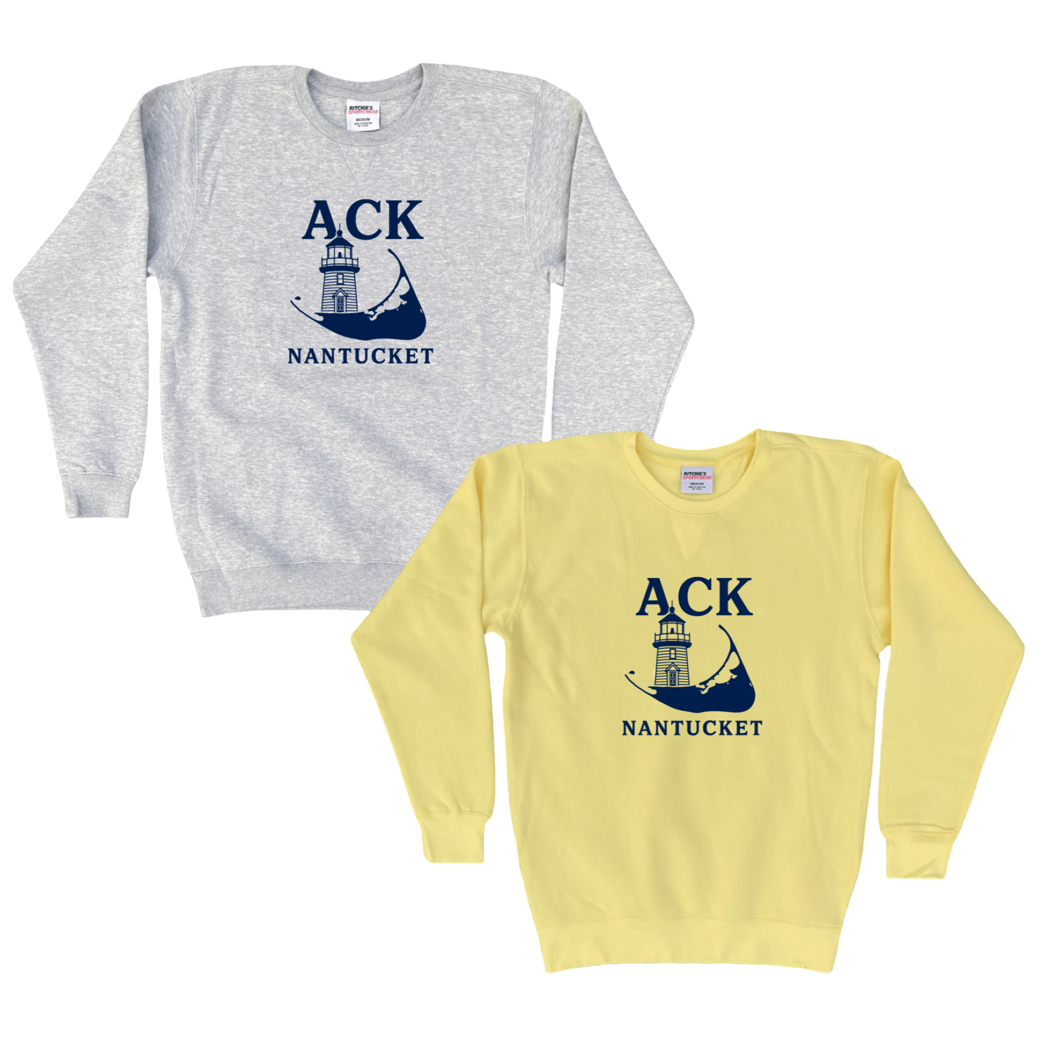Cape Cod Clothing Company Nantucket ACK Lighthouse Fleece Crewneck Sweatshirt