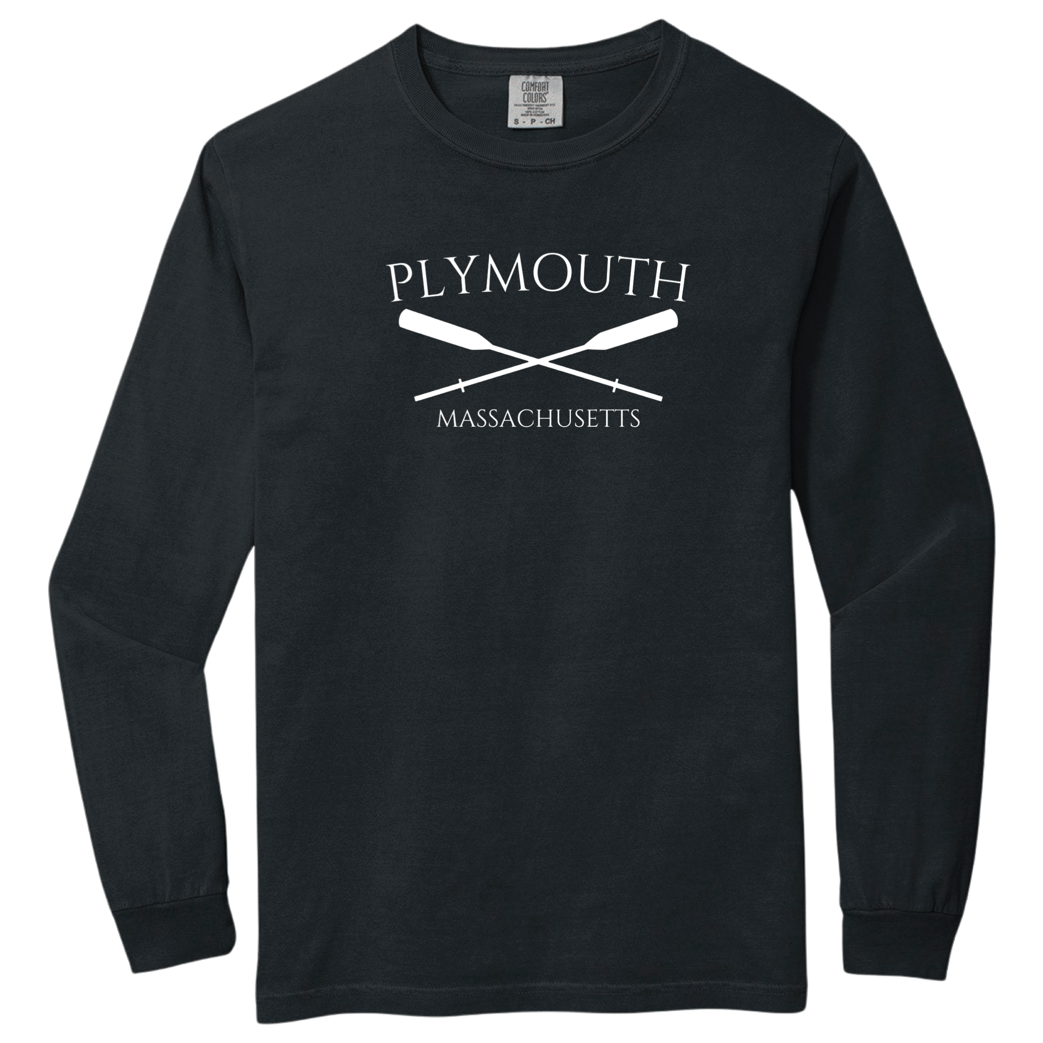 Plymouth Crossed Oar Comfort Colors Heavyweight Long Sleeve Tee