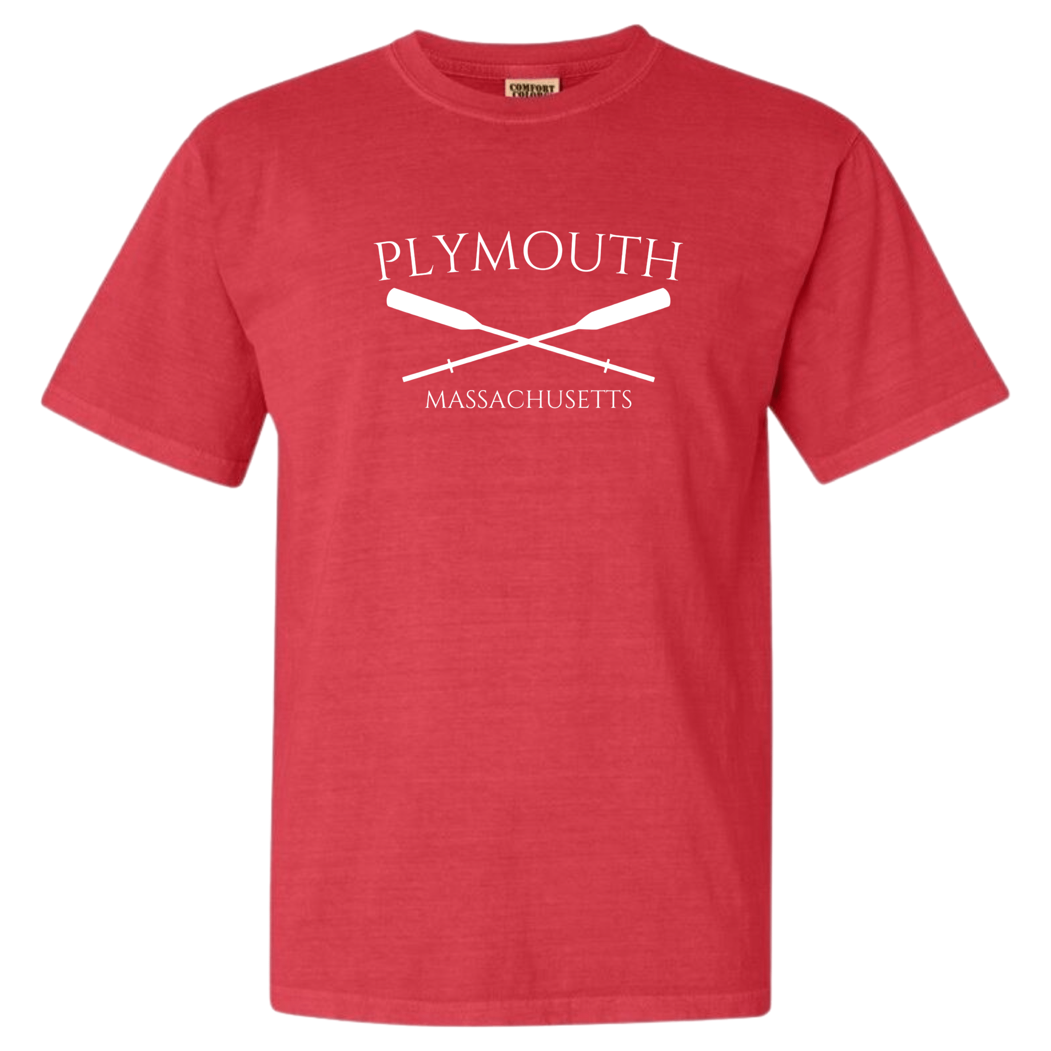 Plymouth Crossed Oar Comfort Colors T-Shirt, watermelon