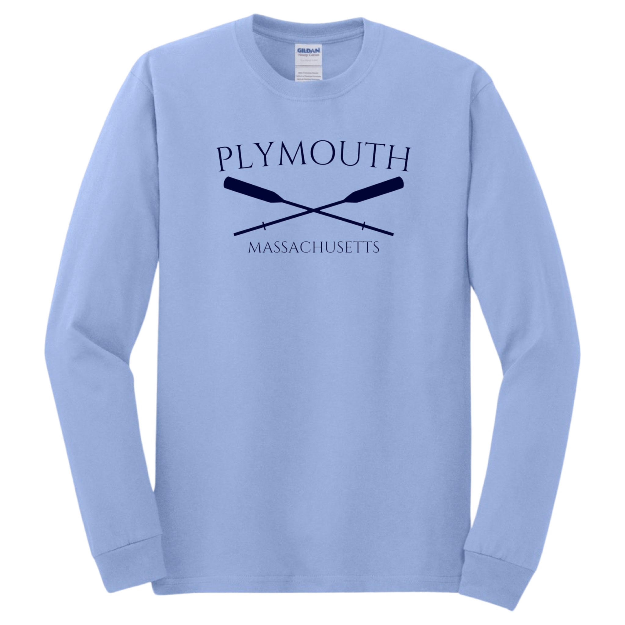 Plymouth Crossed Oar Long Sleeve T-Shirt, carolina blue