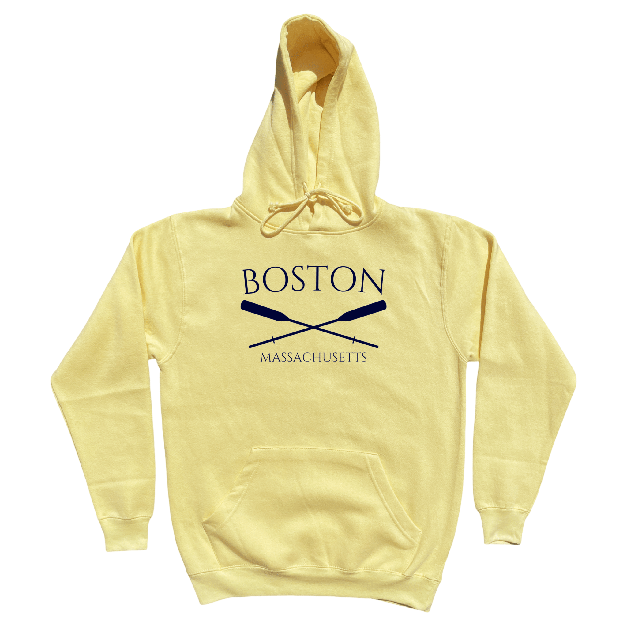 Boston Crossed Oar Soft Fleece Hoodie, yellow