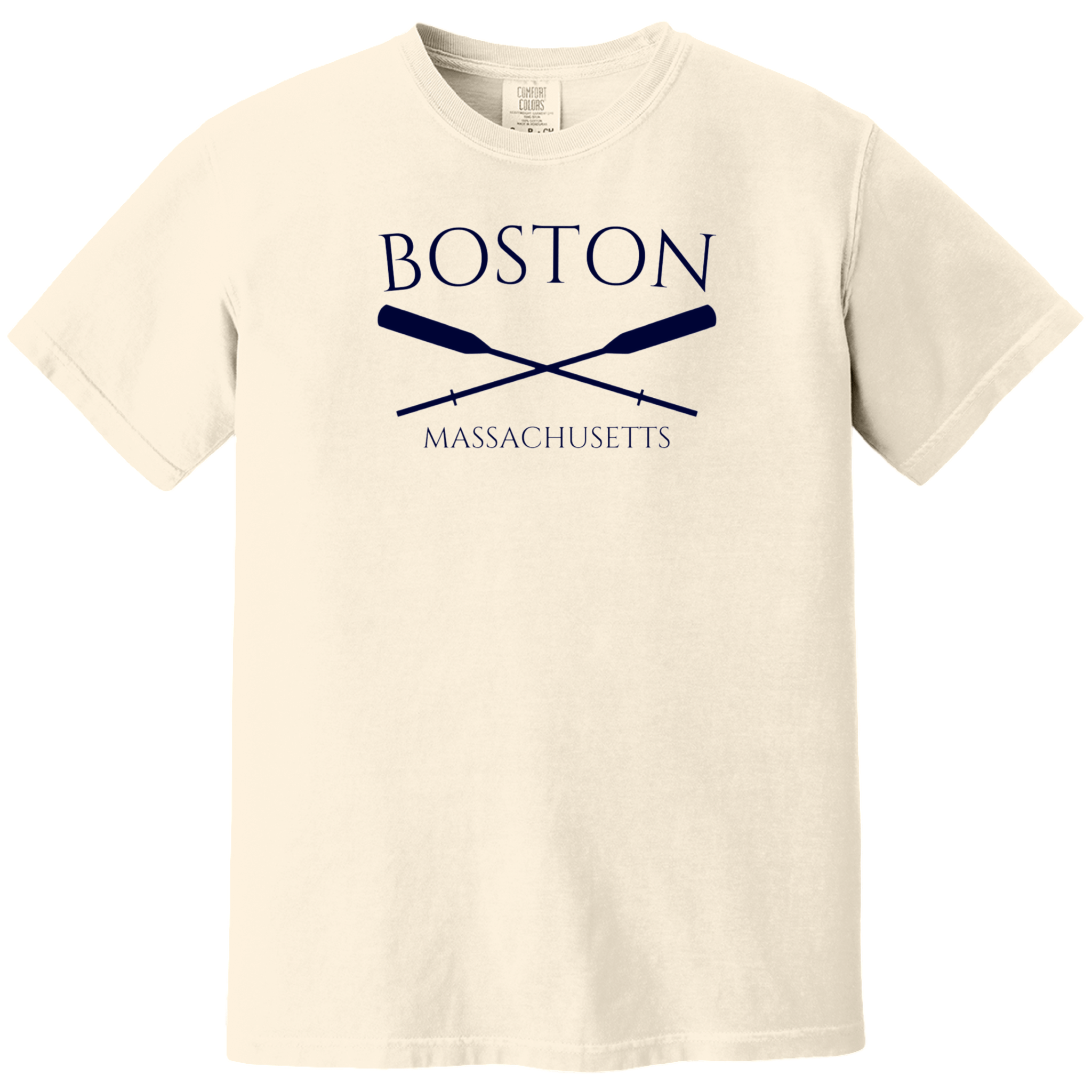 Boston Crossed Oar Comfort Colors T-Shirt, ivory