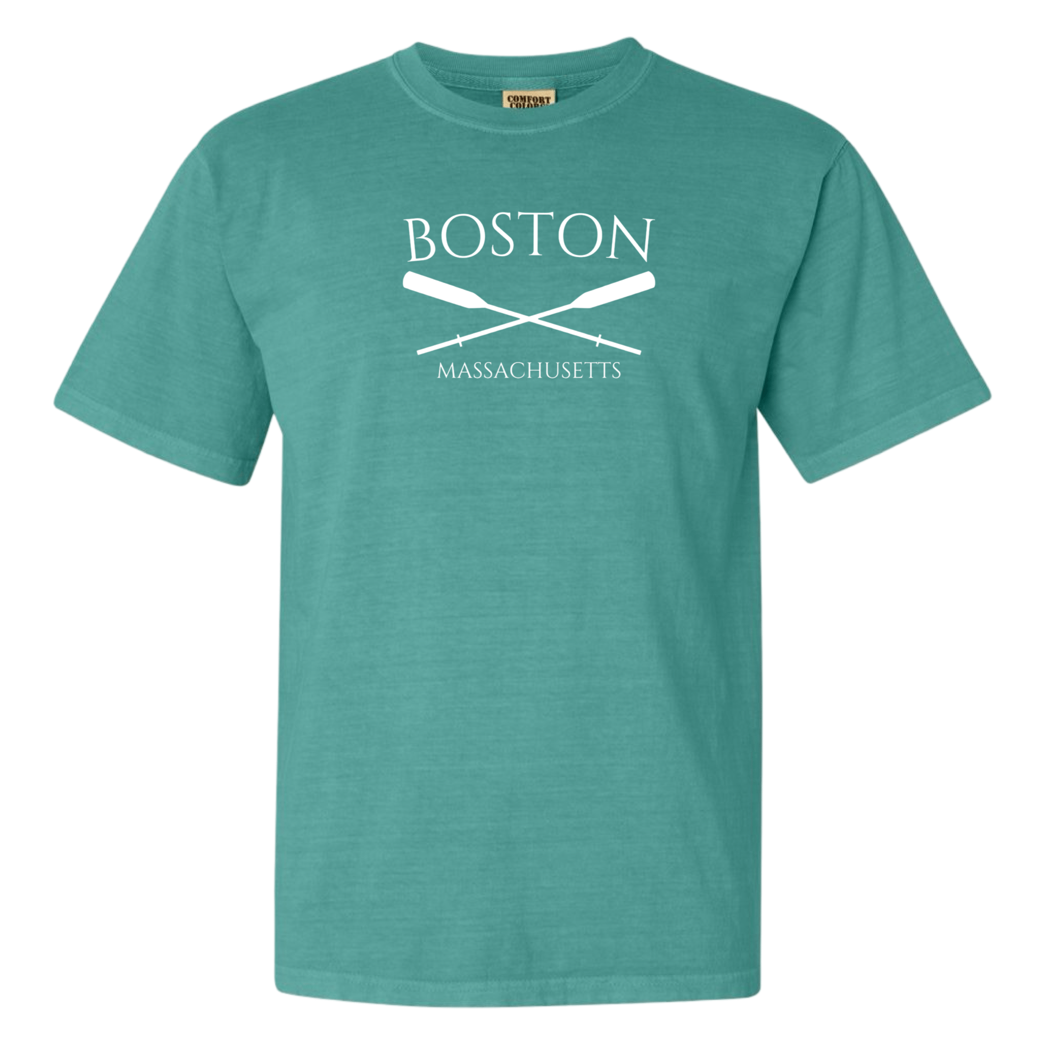 Boston Crossed Oar Comfort Colors T-Shirt, seafoam