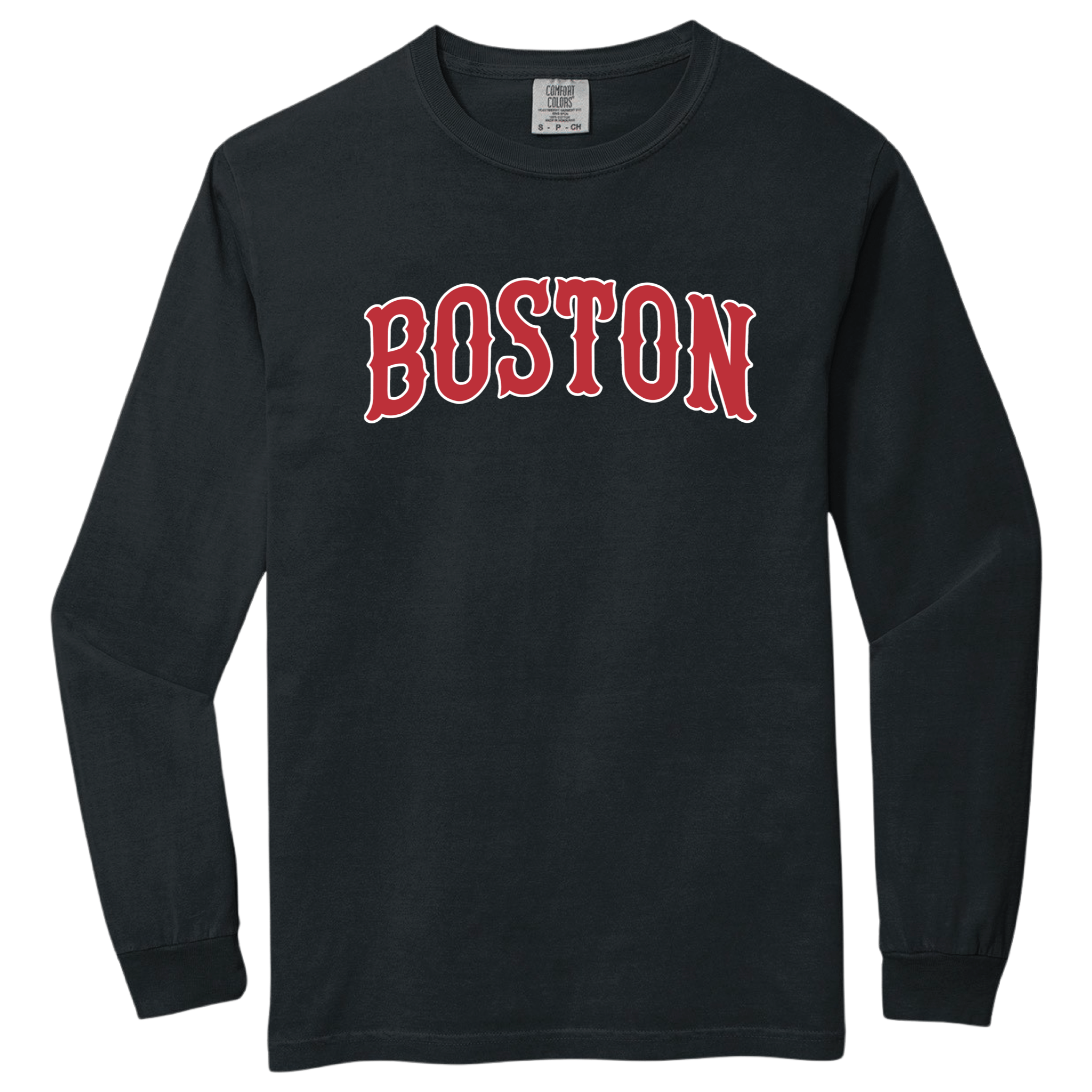 Boston Baseball Comfort Colors Heavyweight Long Sleeve Tee