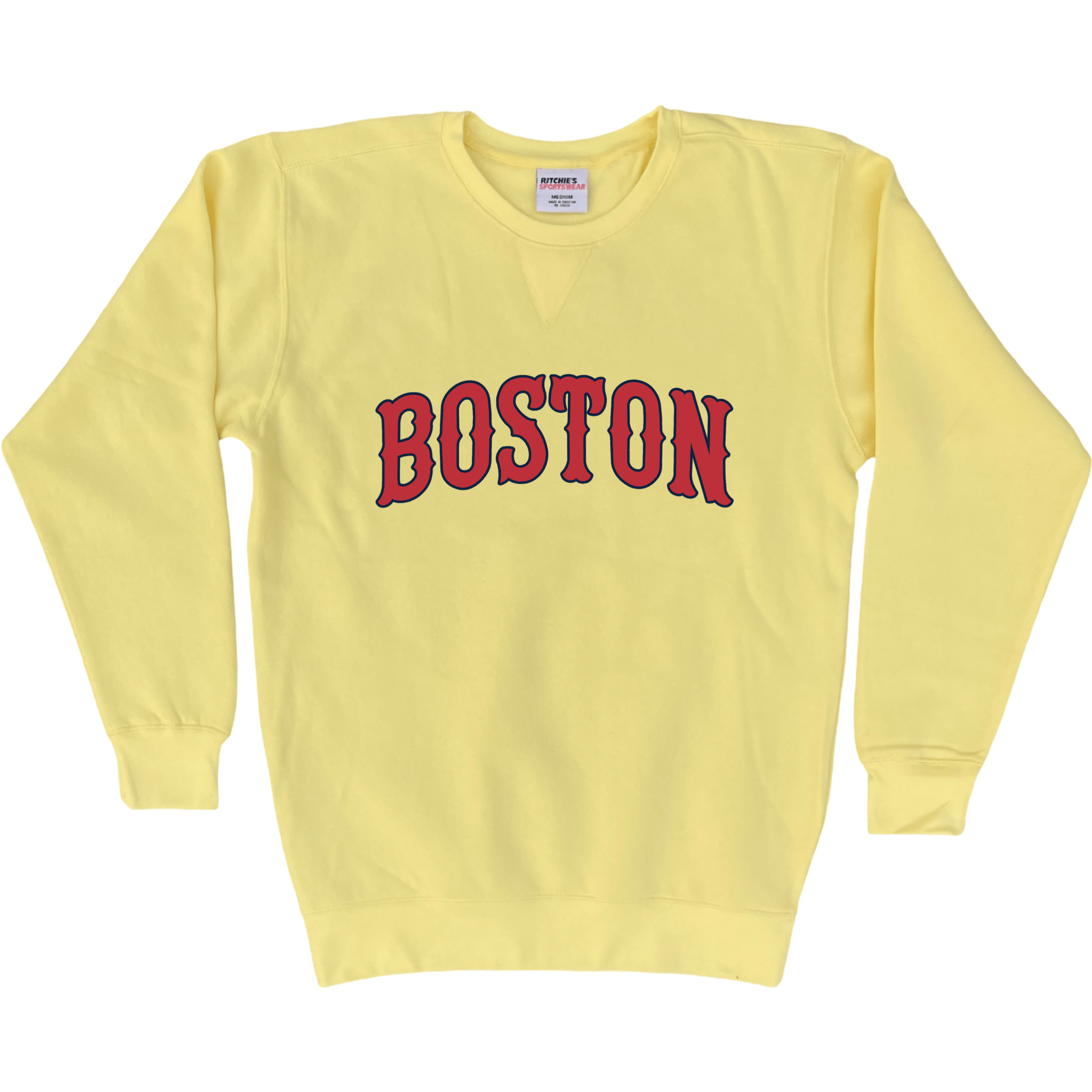 Boston Baseball Fleece Crewneck Sweatshirt, yellow