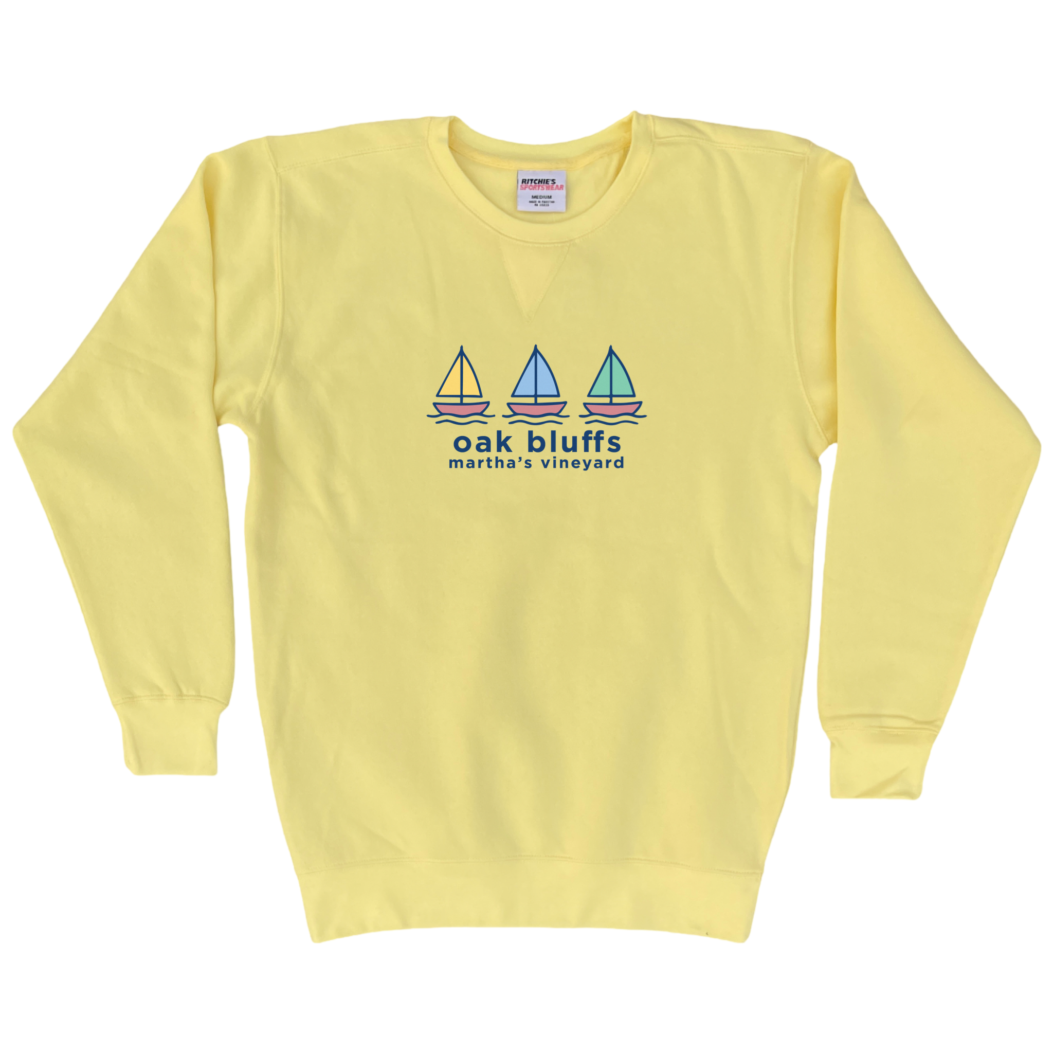 Oak Bluffs Summer Sails Fleece Crewneck Sweatshirt