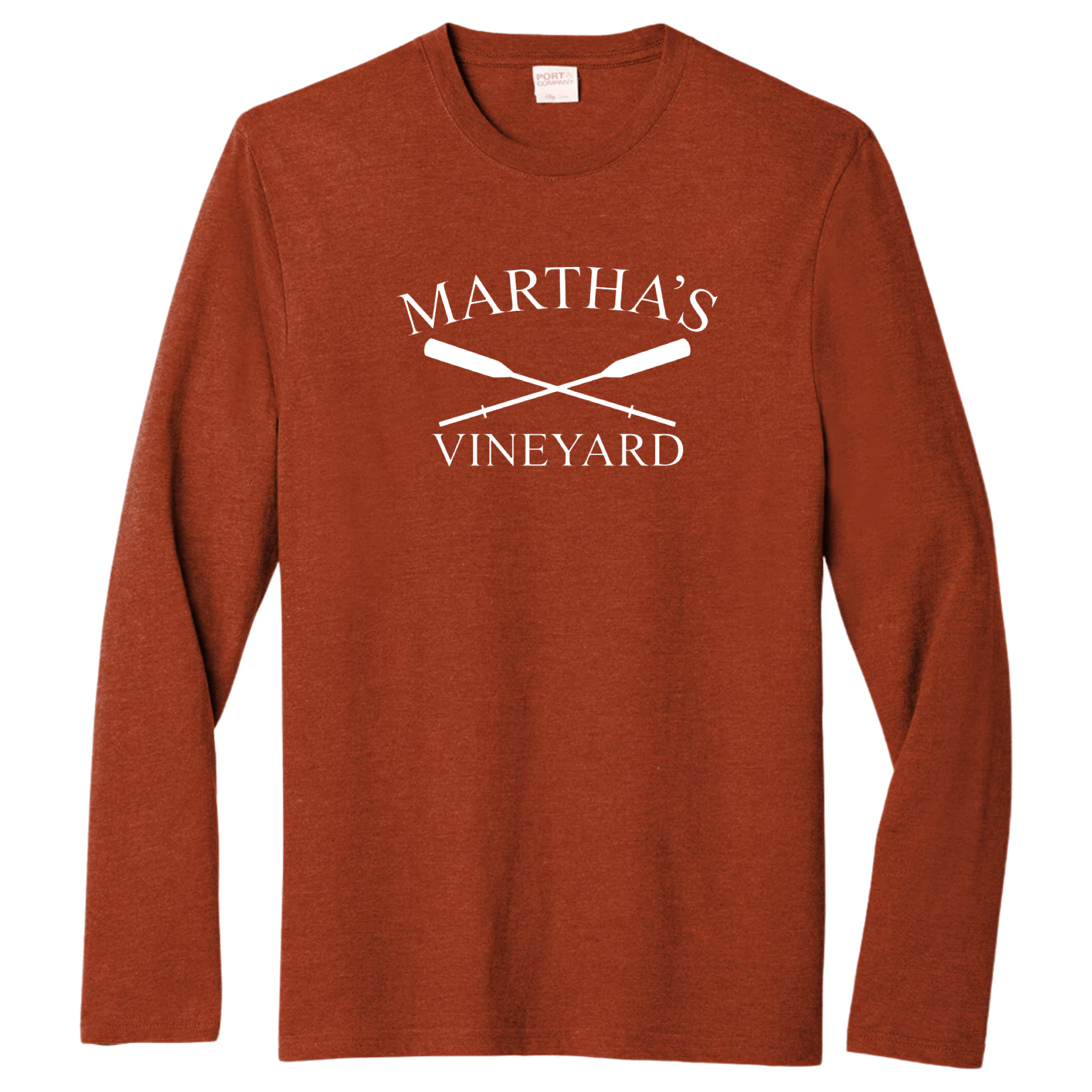 Martha's Vineyard Crossed Oar Essential Long Sleeve Tee, sedona