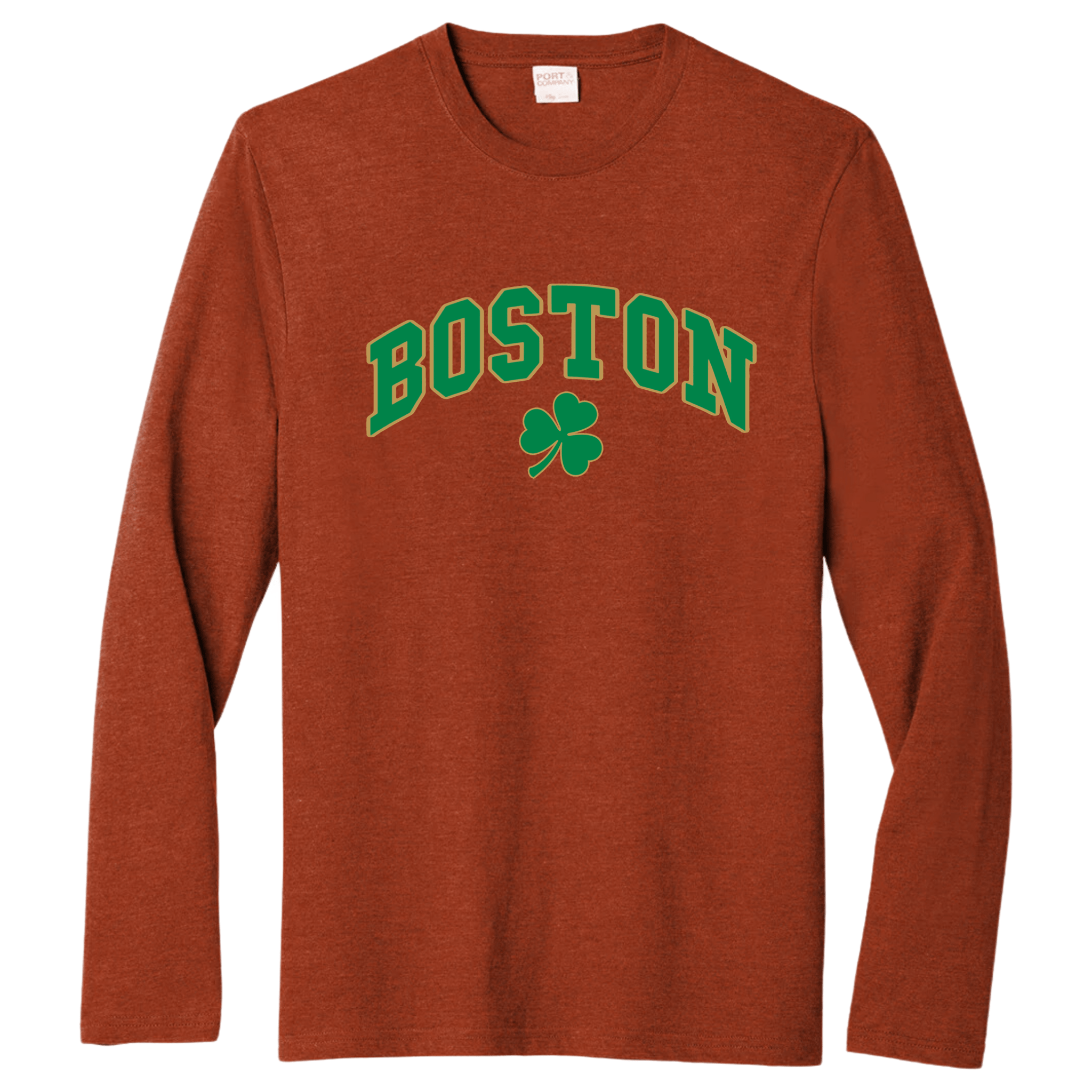 Boston Vintage Shamrock Essential Long Sleeve Tee, sedona