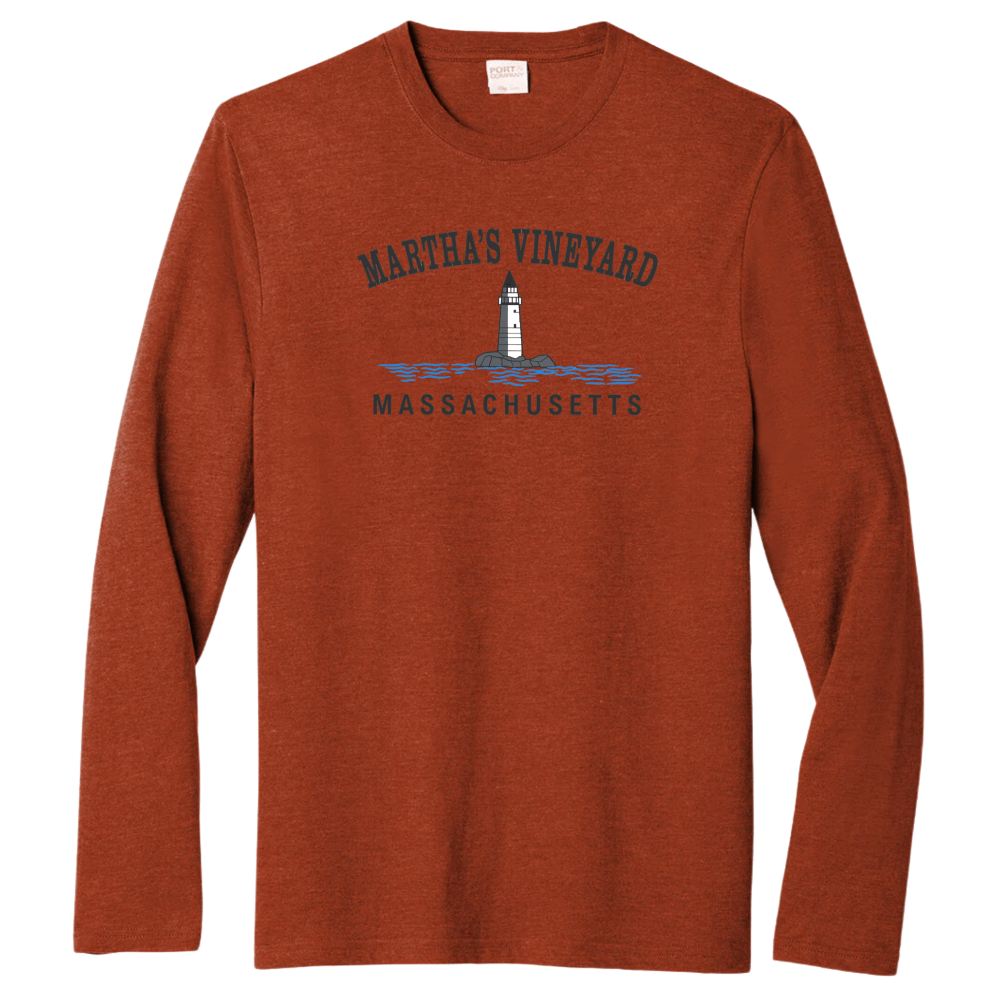 Martha's Vineyard Big Lighthouse Essential Long Sleeve Tee, sedona