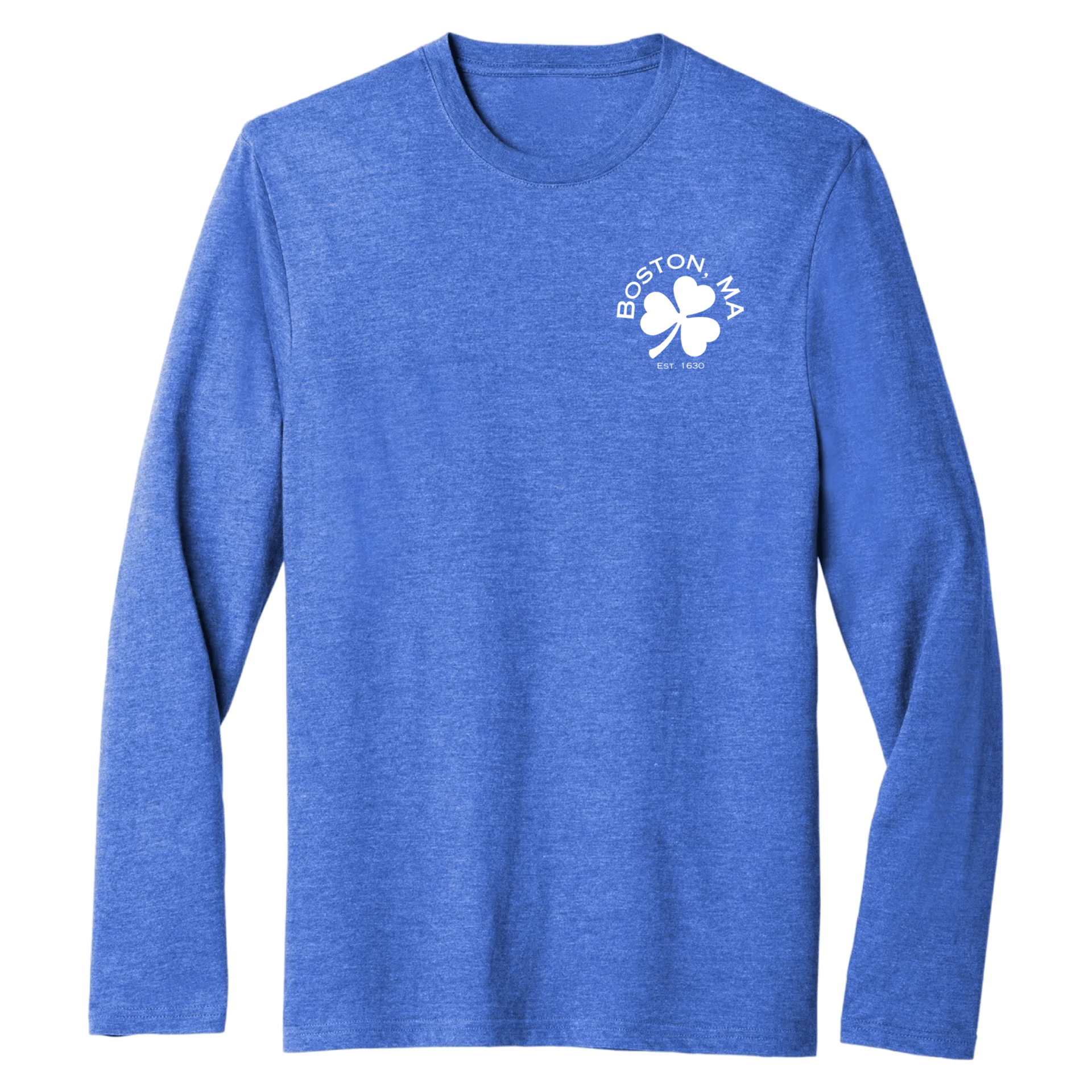 Boston Shamrock Essential Long Sleeve Tee, royal