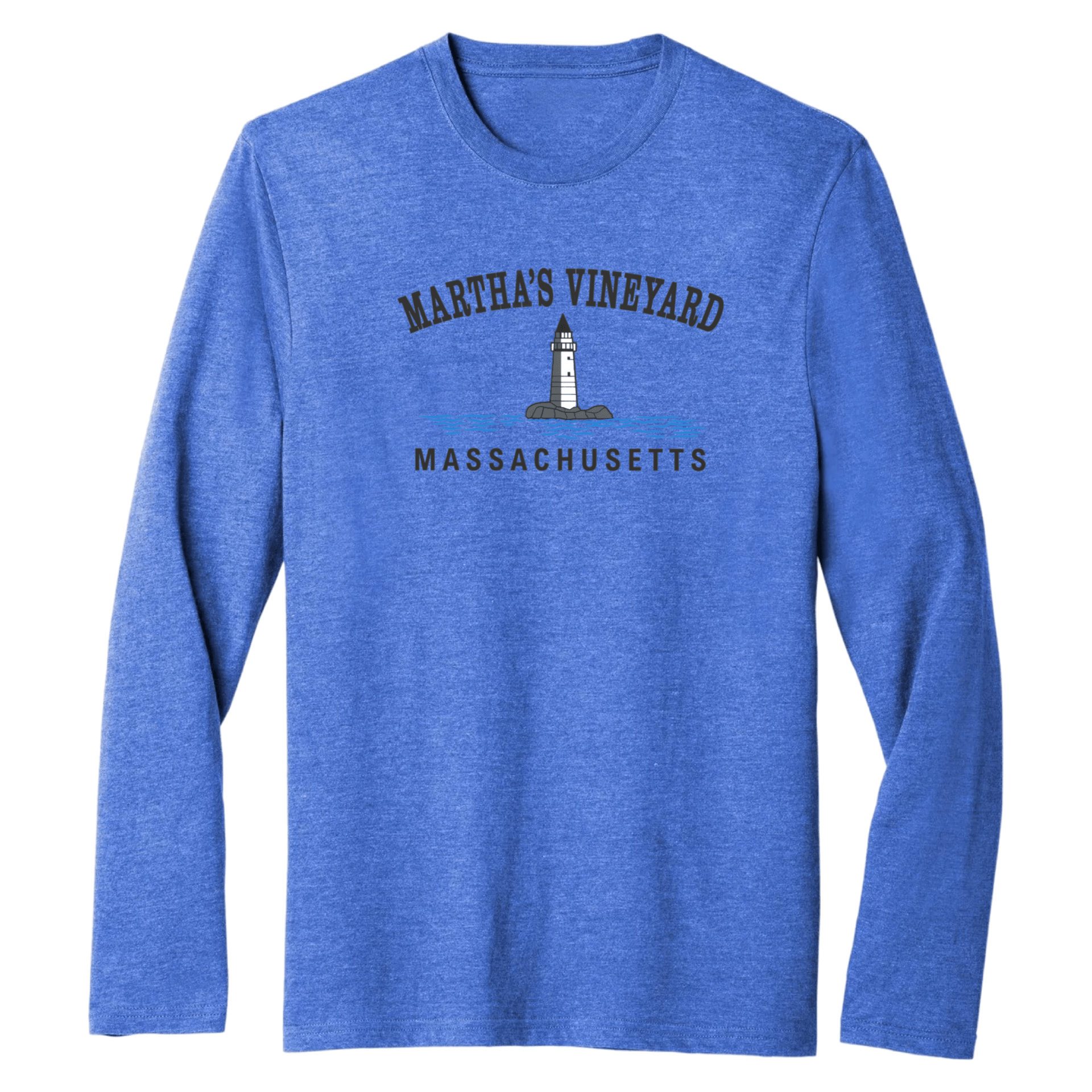 Martha's Vineyard Big Lighthouse Essential Long Sleeve Tee, royal