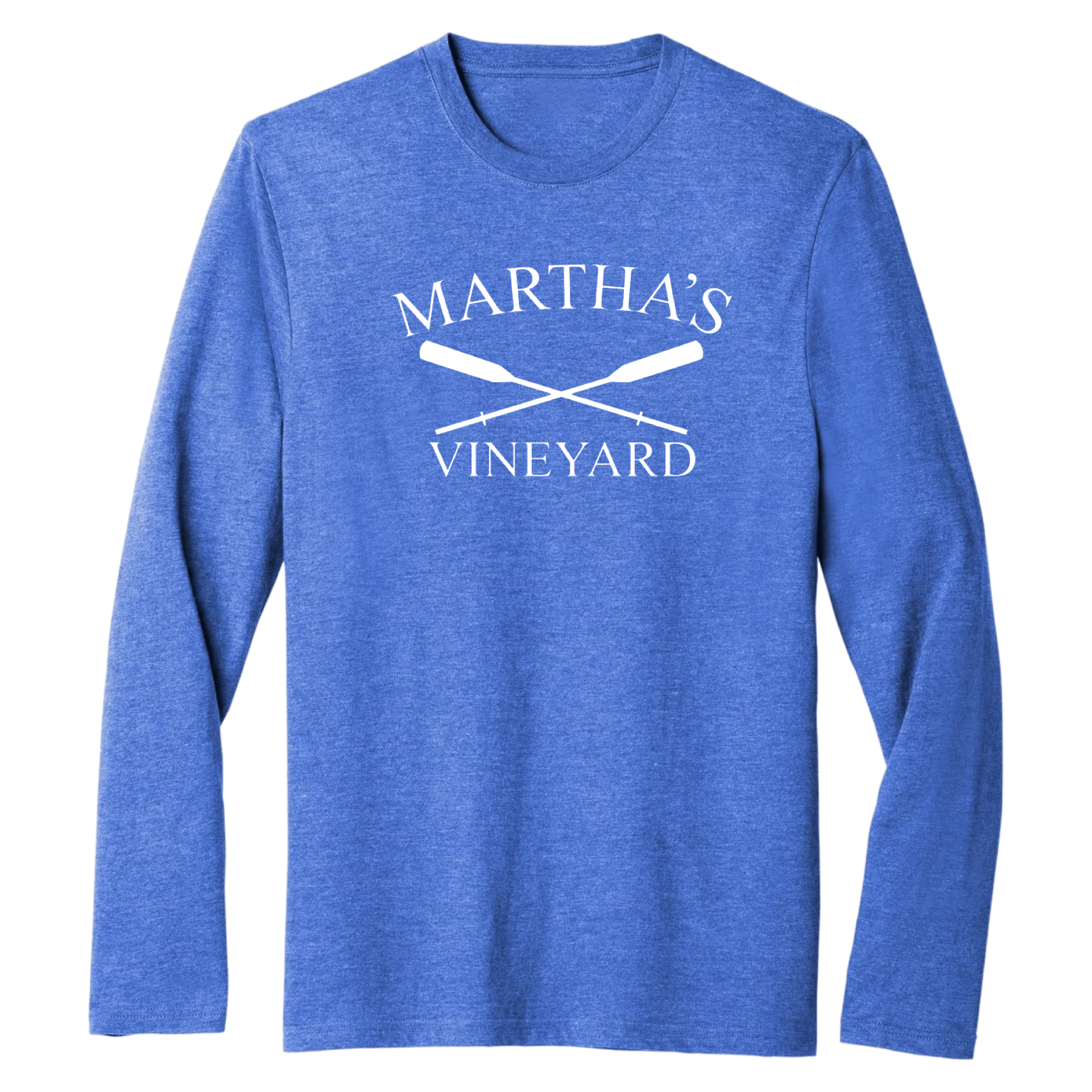 Martha's Vineyard Crossed Oar Essential Long Sleeve Tee, royal