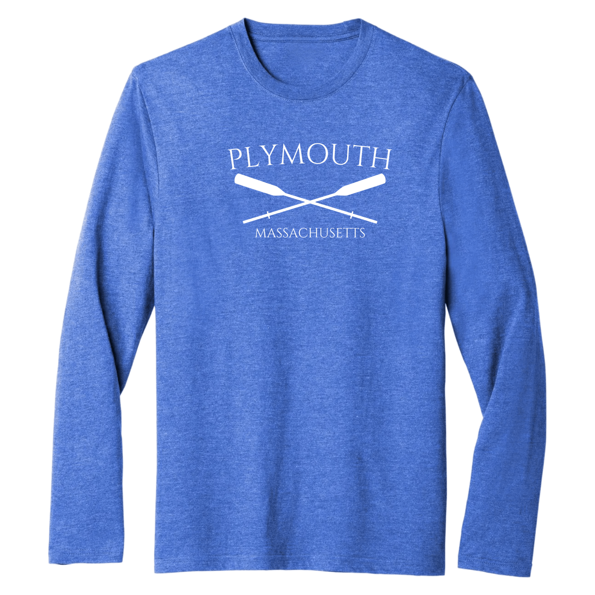 Plymouth Crossed Oar Essential Long Sleeve Tee, royal