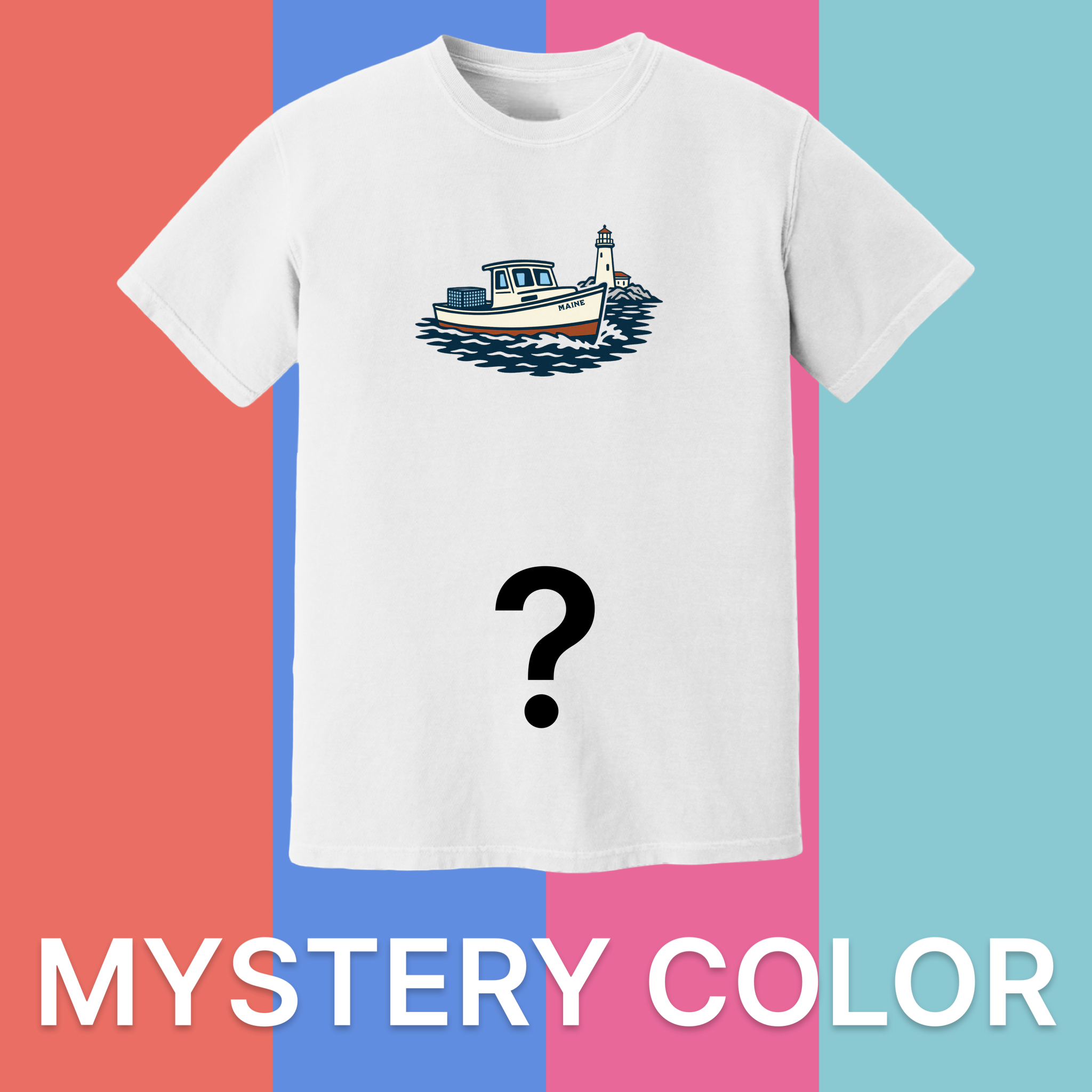 Maine Lobster Boat Comfort Colors T-Shirt - Mystery Color