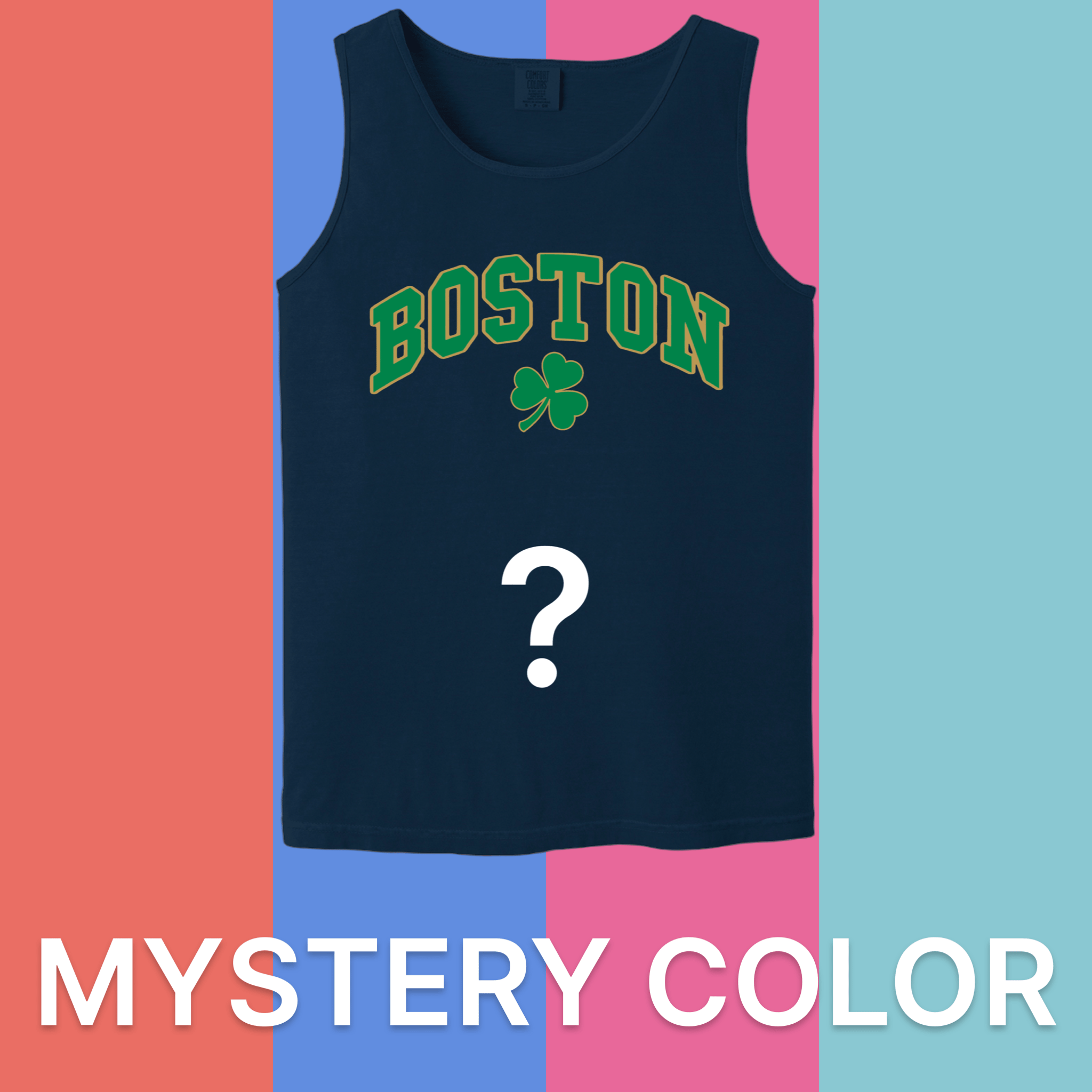 Boston Vintage Shamrock Comfort Colors Tank Top - Mystery Color