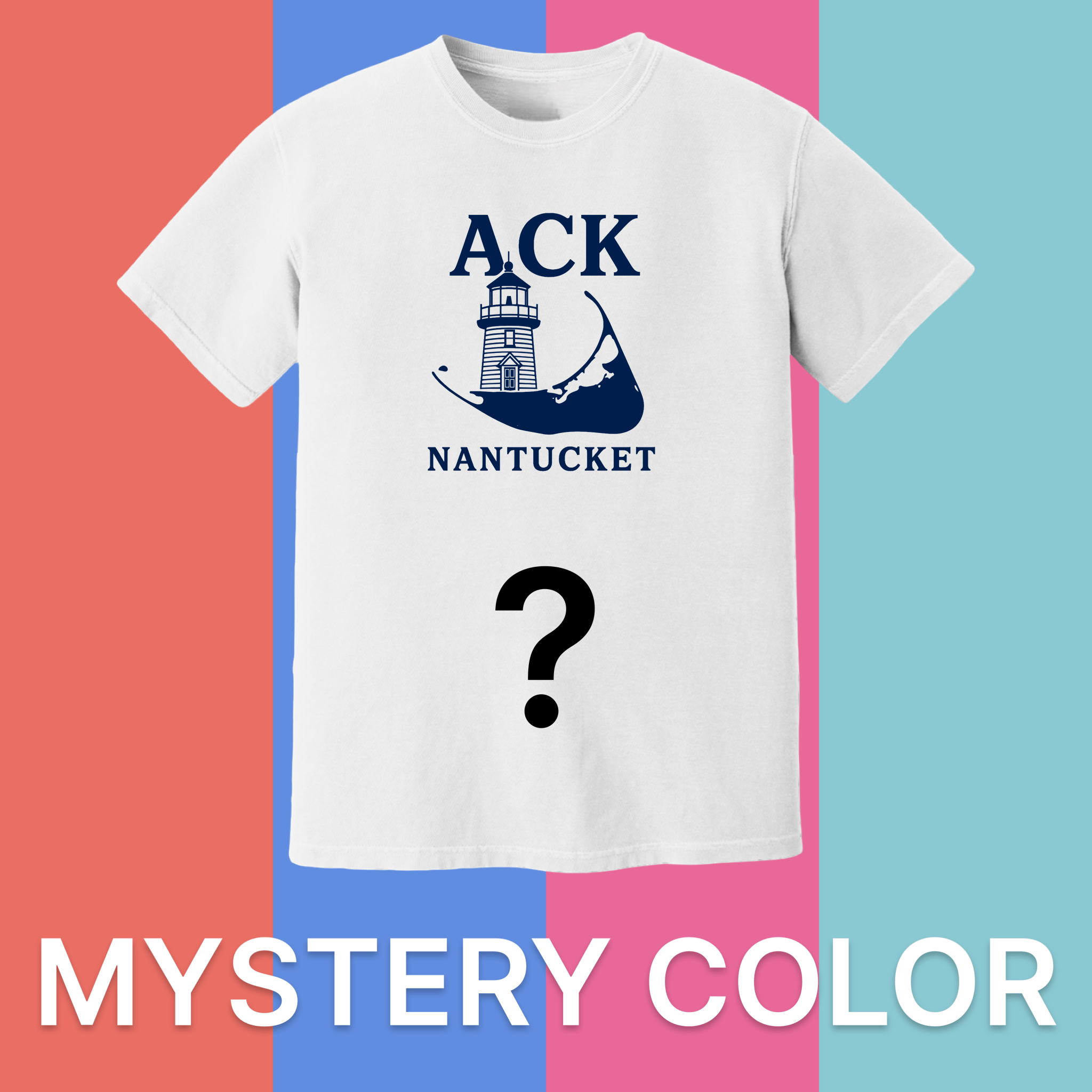 Cape Cod Clothing Company Nantucket ACK Lighthouse Comfort Colors T-Shirt - Mystery Color
