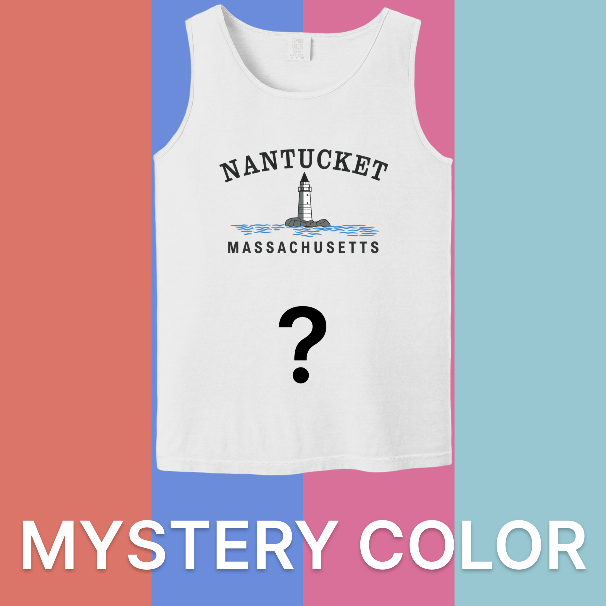 Nantucket Big Lighthouse Comfort Colors Tank Top - Mystery Color