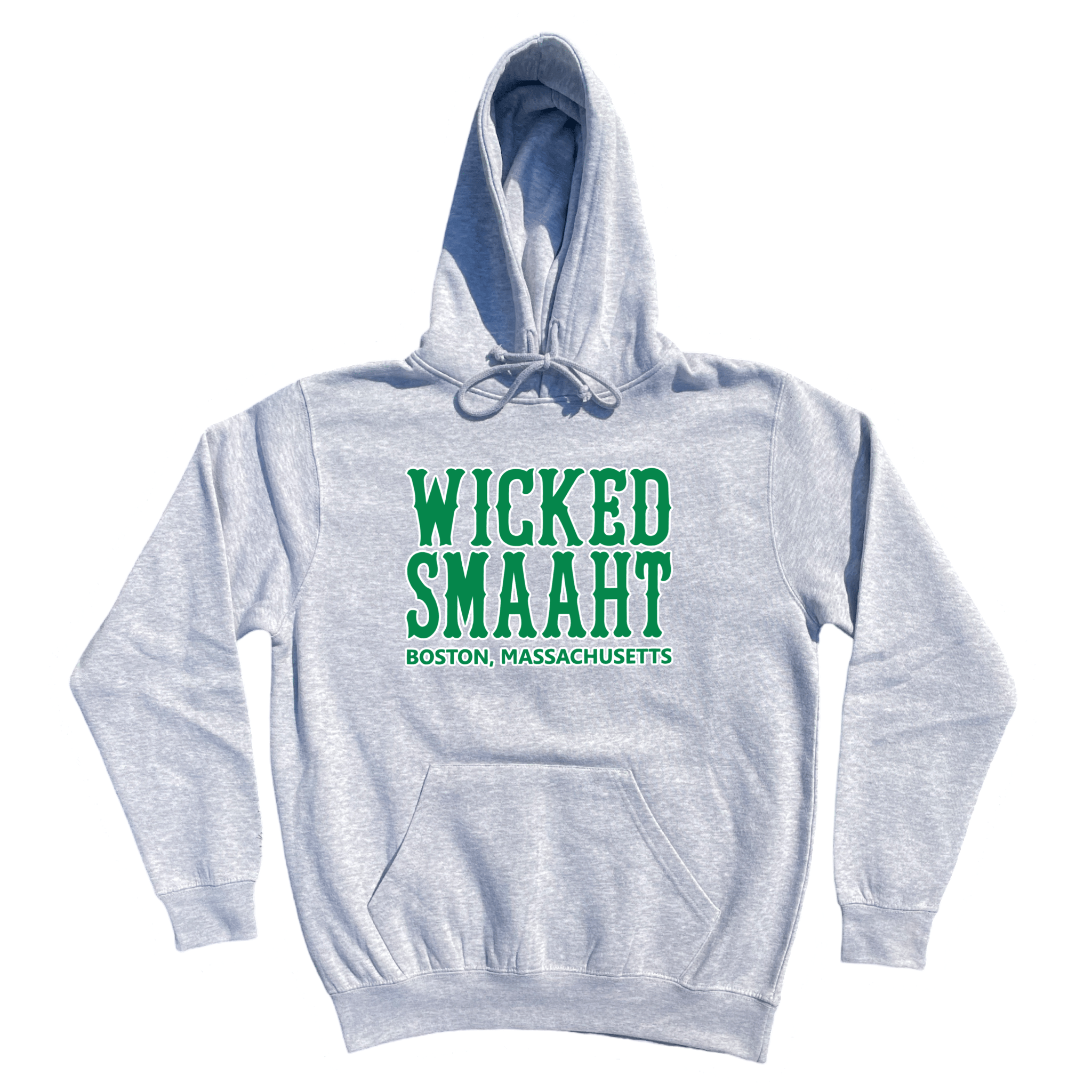 Boston Green Wicked Smaaht Soft Fleece Hoodie, heather grey