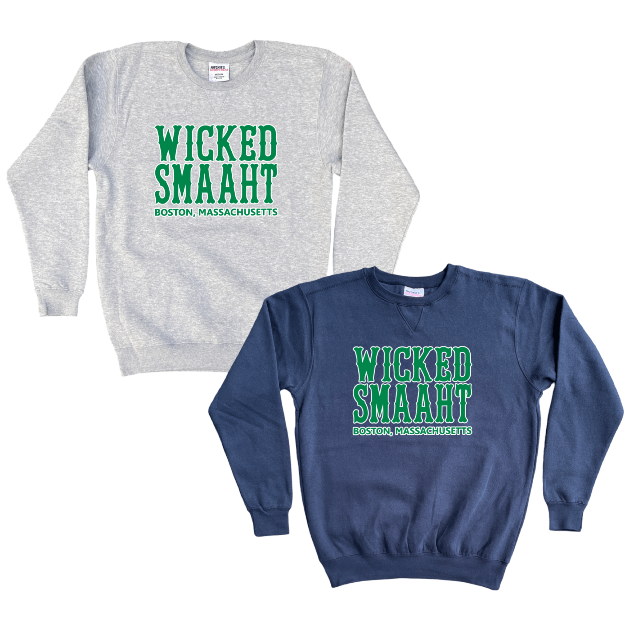 Boston Green Wicked Smaaht Fleece Crewneck Sweatshirt