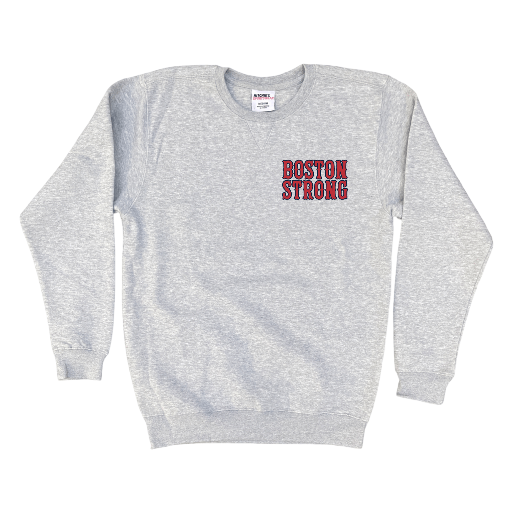 Boston Strong Fleece Crewneck Sweatshirt, heather grey