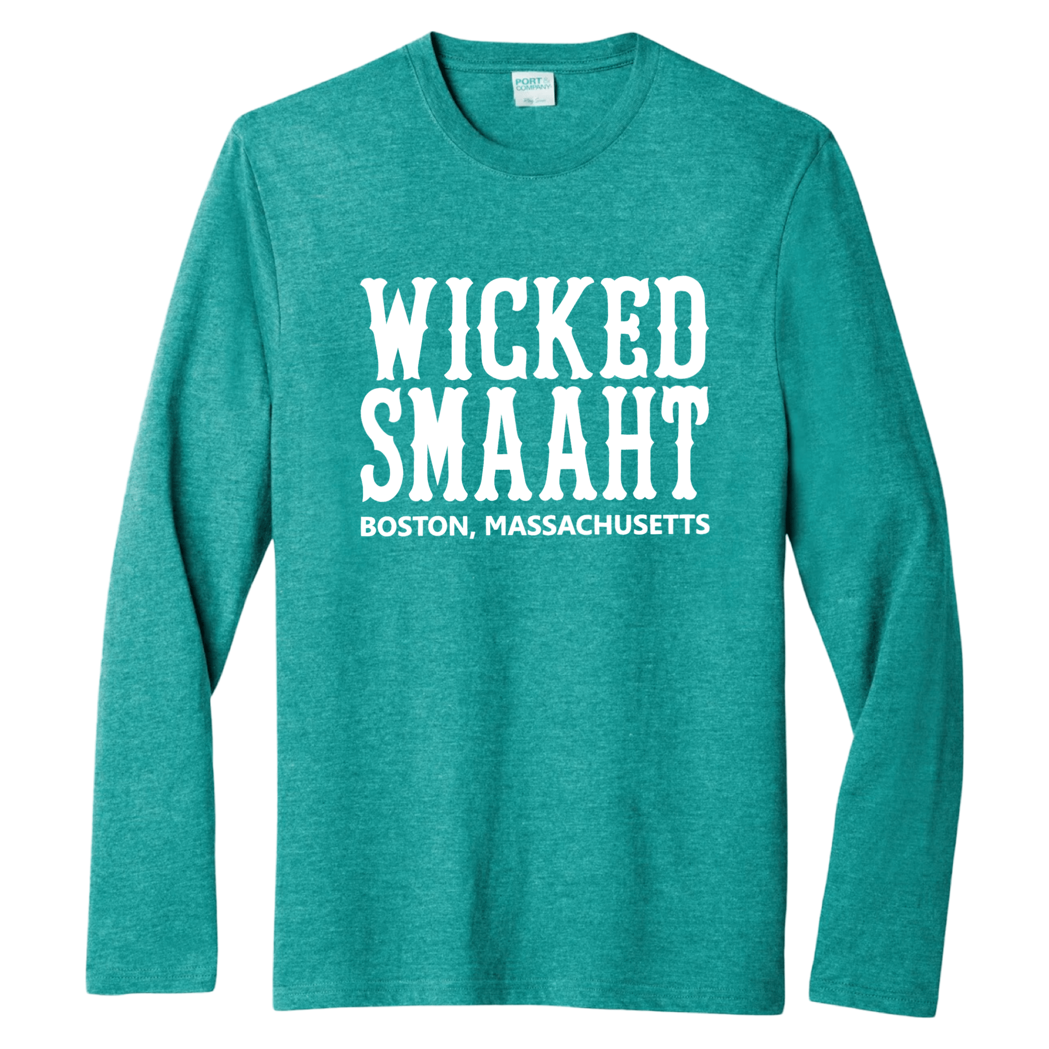 Boston Wicked Smaaht Essential Long Sleeve Tee, jade green