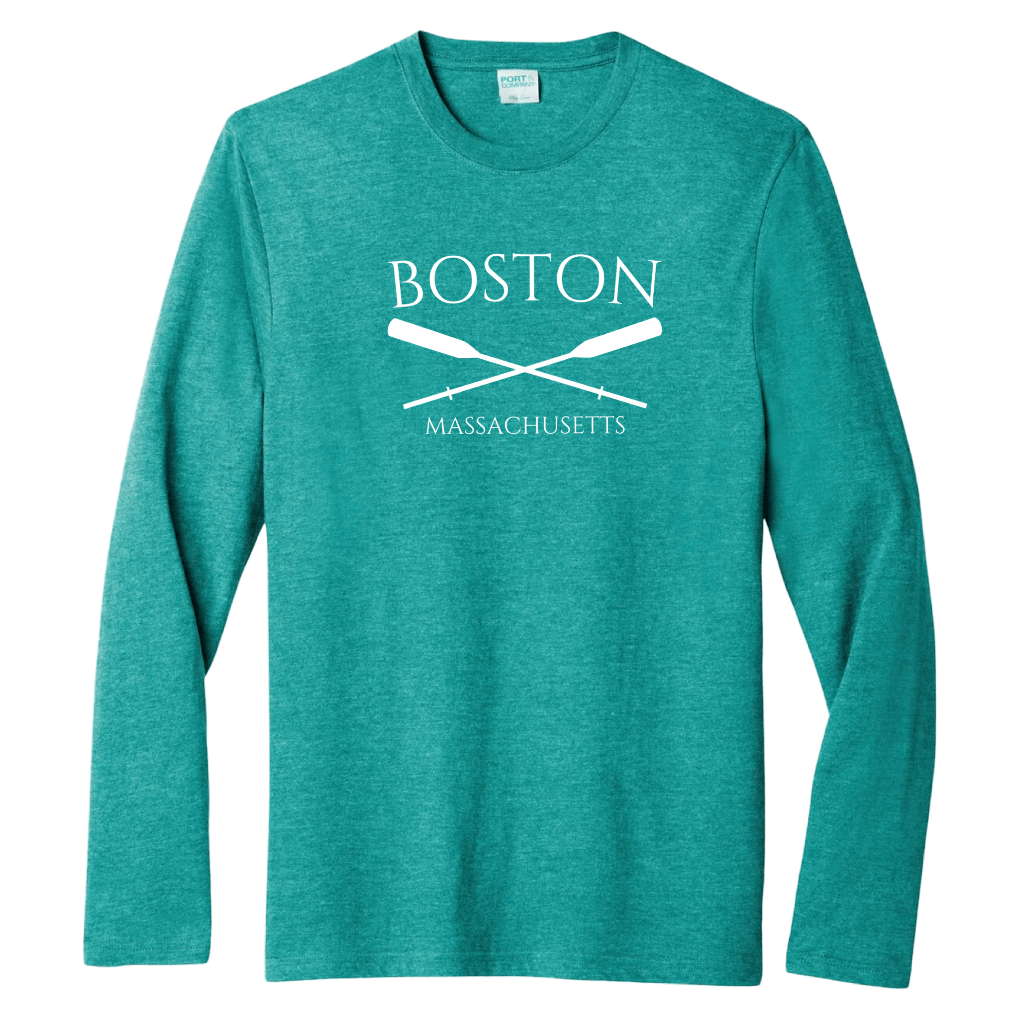 Boston Crossed Oar Essential Long Sleeve Tee, jade