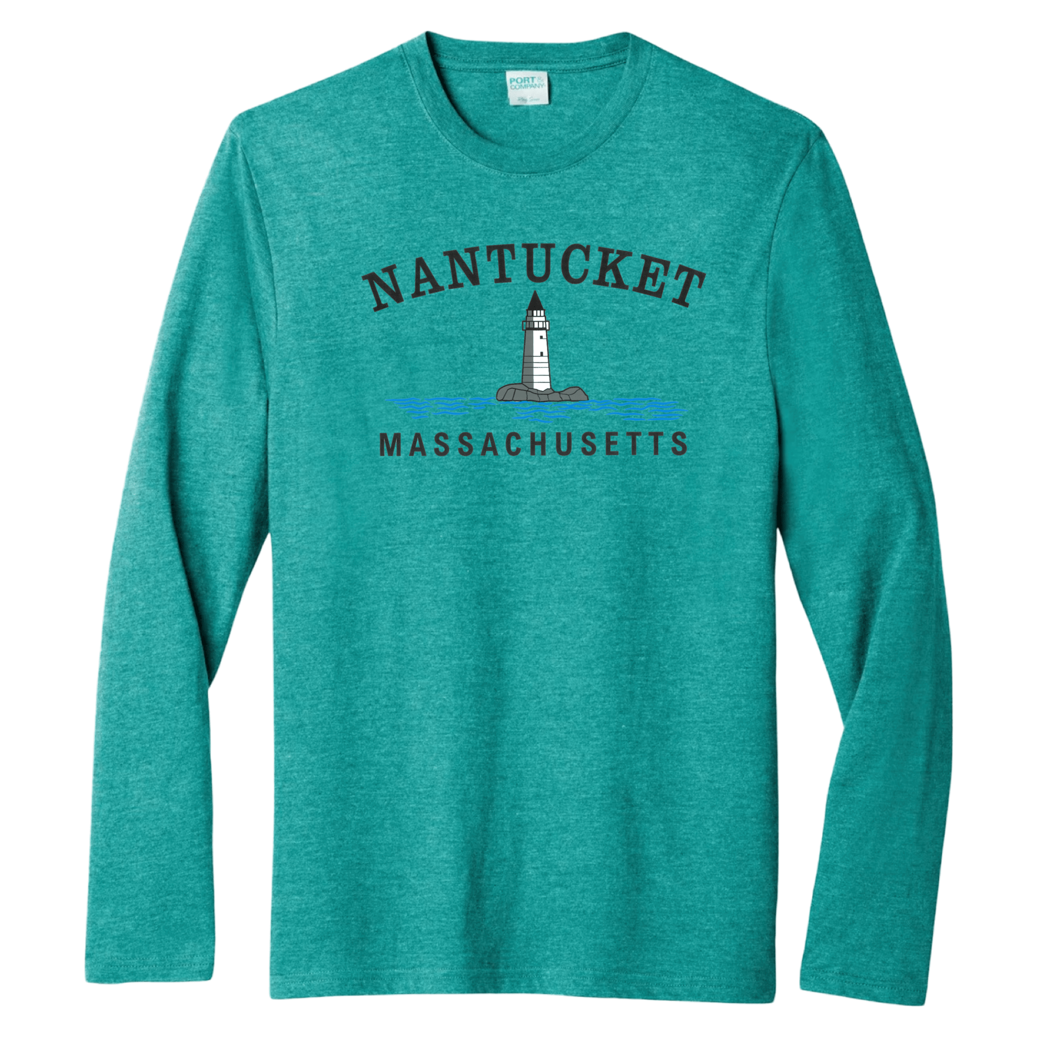 Nantucket Big Lighthouse Essential Long Sleeve Tee, jade