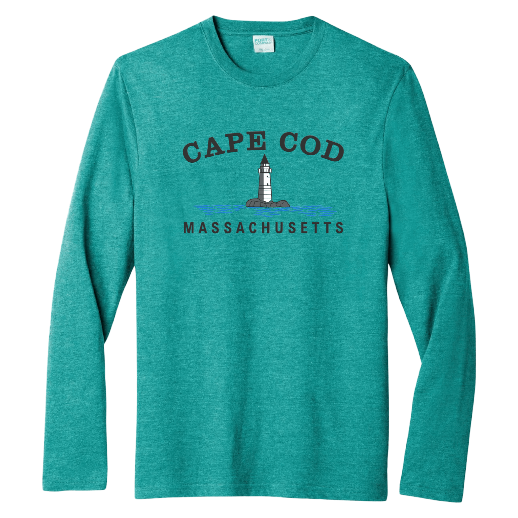 Cape Cod Big Lighthouse Essential Long Sleeve Tee, jade