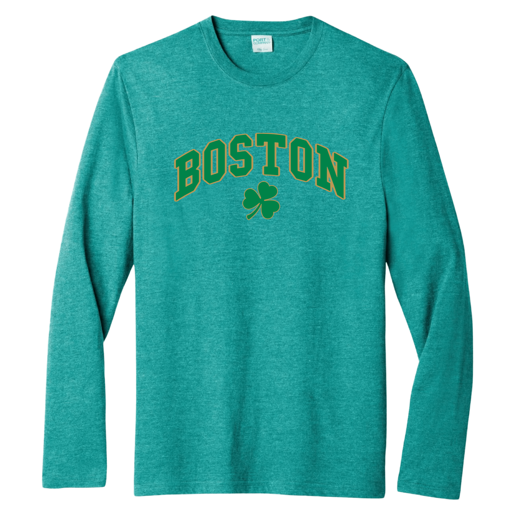 Boston Vintage Shamrock Essential Long Sleeve Tee, jade