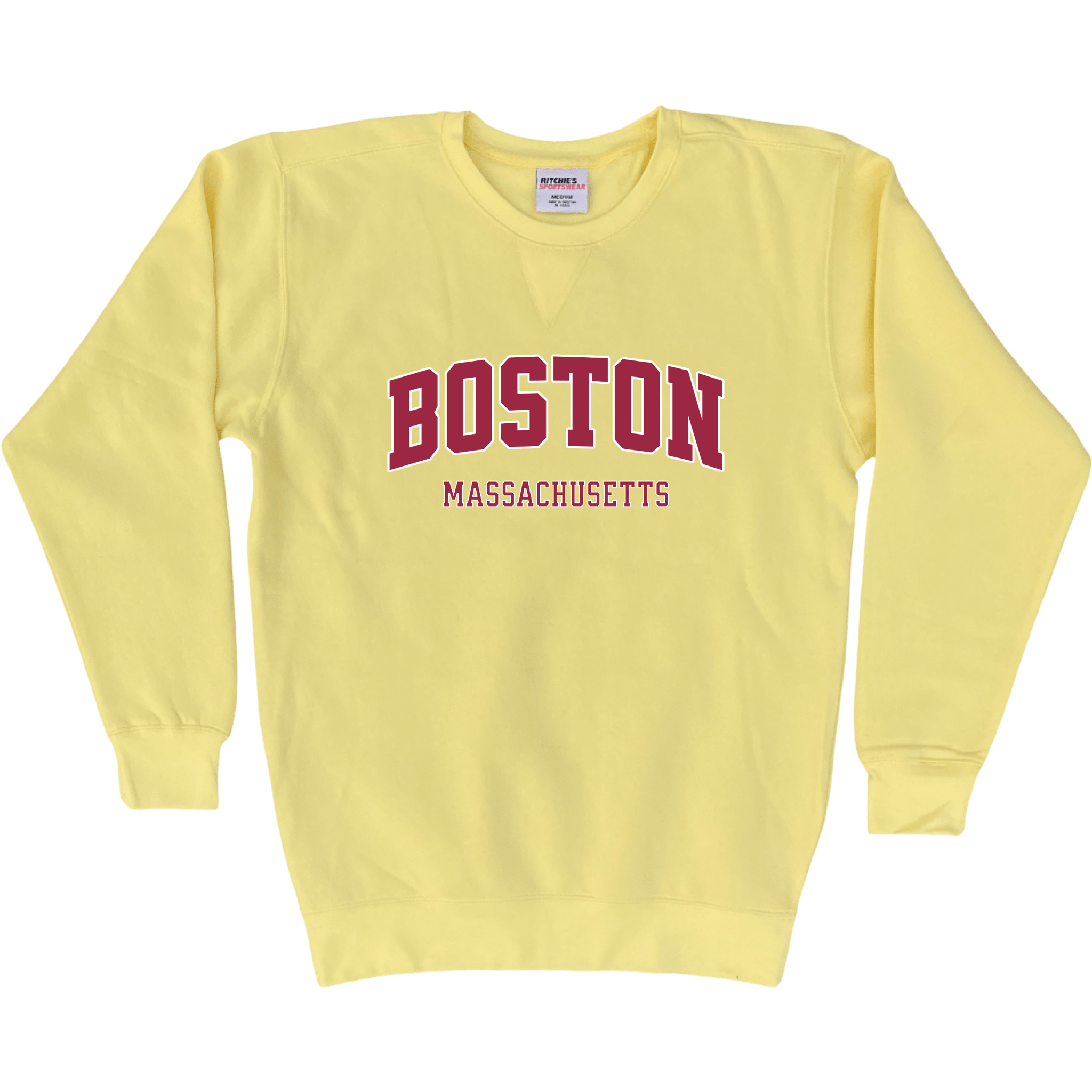 Boston Collegiate Fleece Crewneck Sweatshirt, yellow