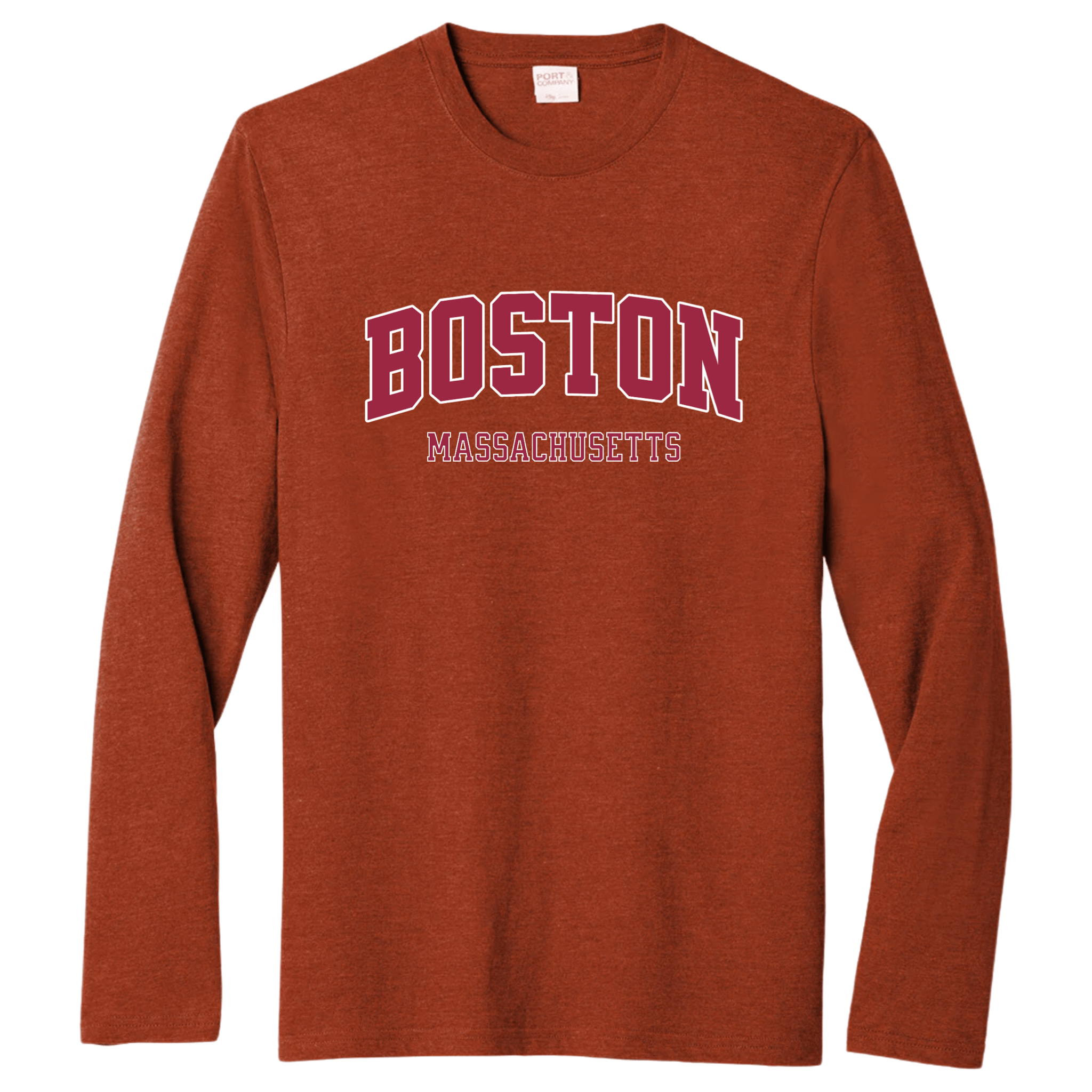 Boston Collegiate Essential Long Sleeve Tee, sedona