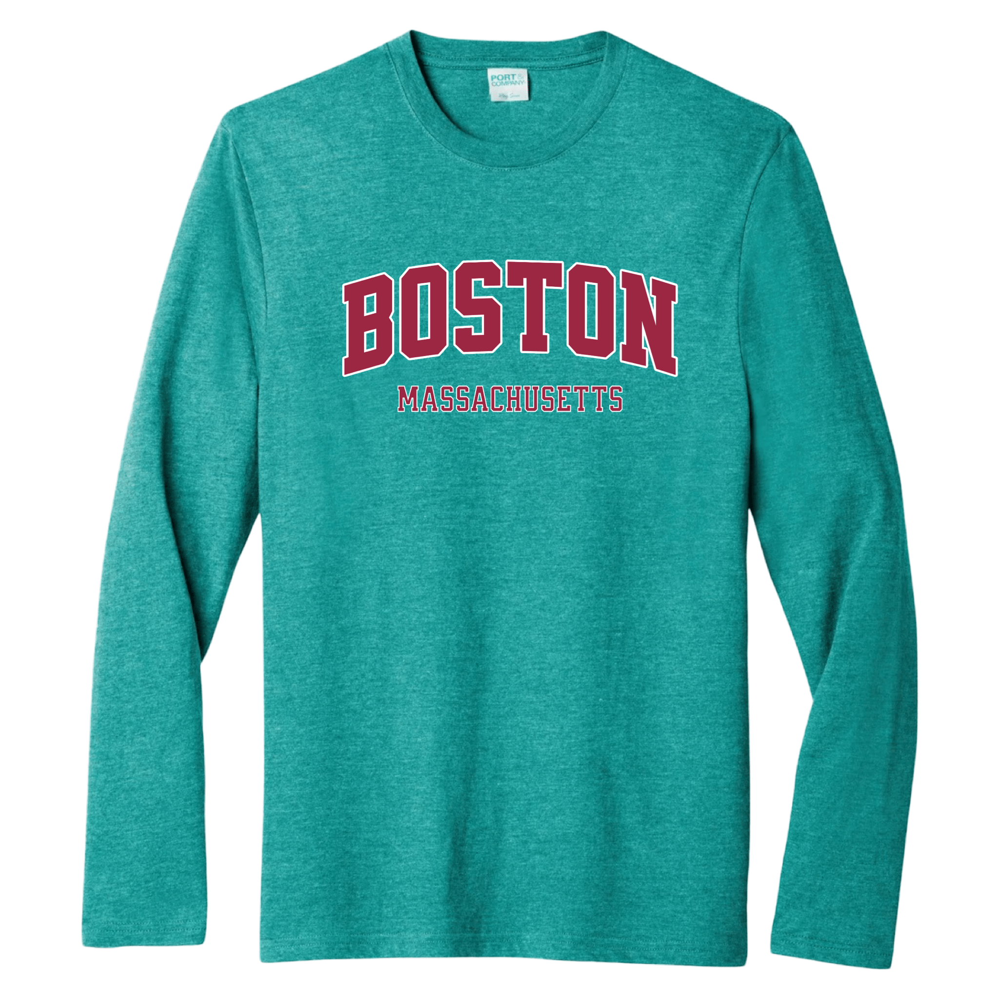 Boston Collegiate Essential Long Sleeve Tee, jade green