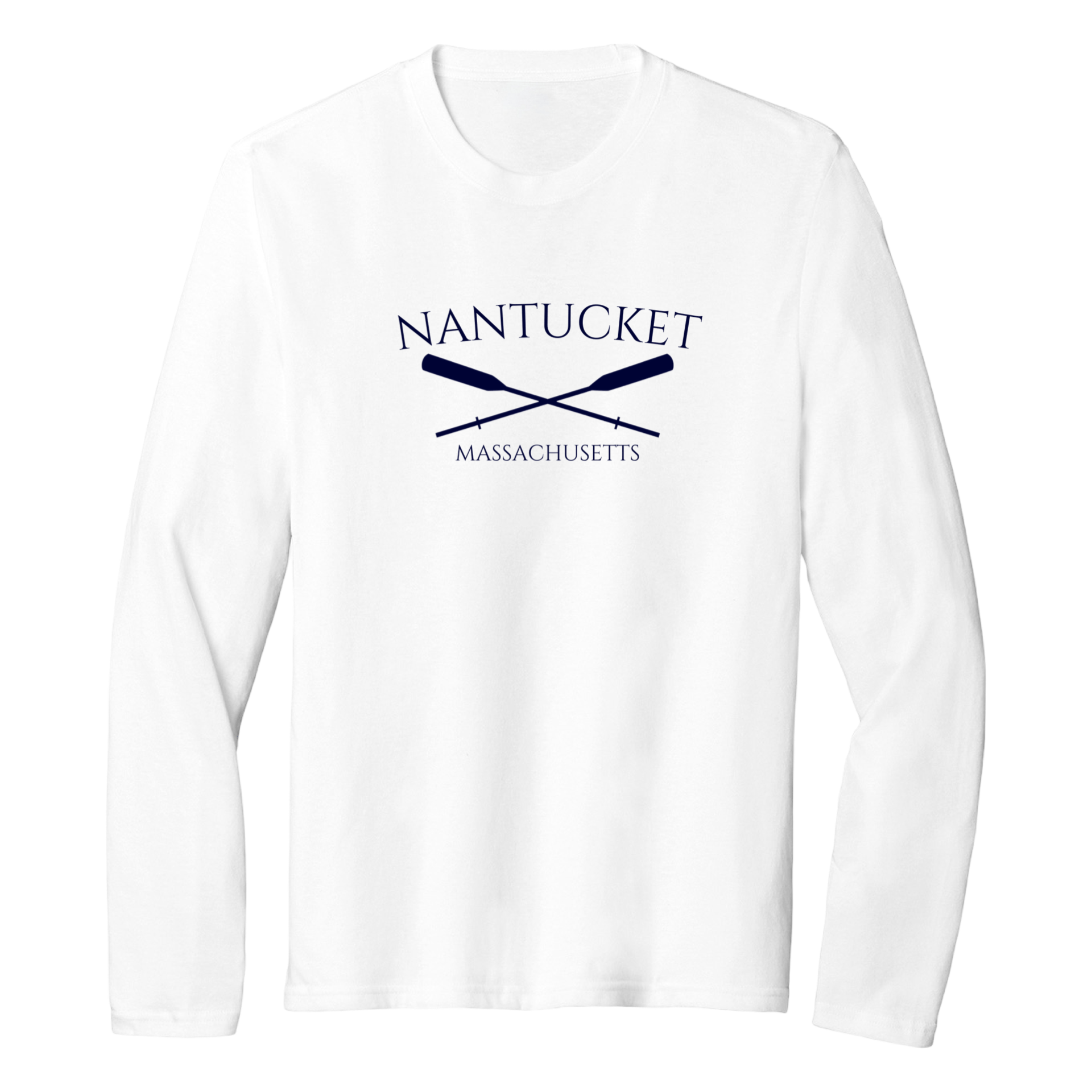 Nantucket Crossed Oar Essential Long Sleeve Tee, white