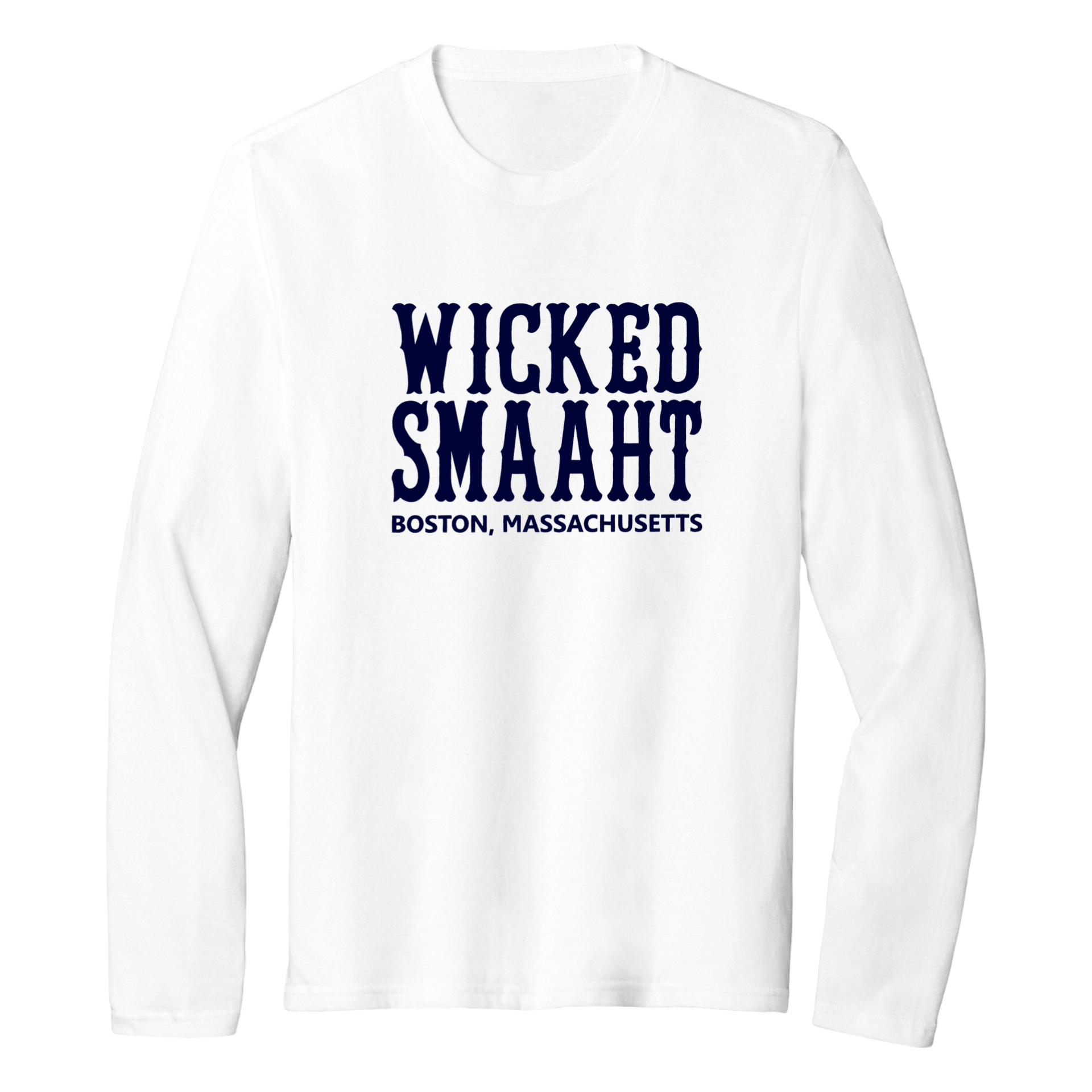 Boston Wicked Smaaht Essential Long Sleeve Tee, white