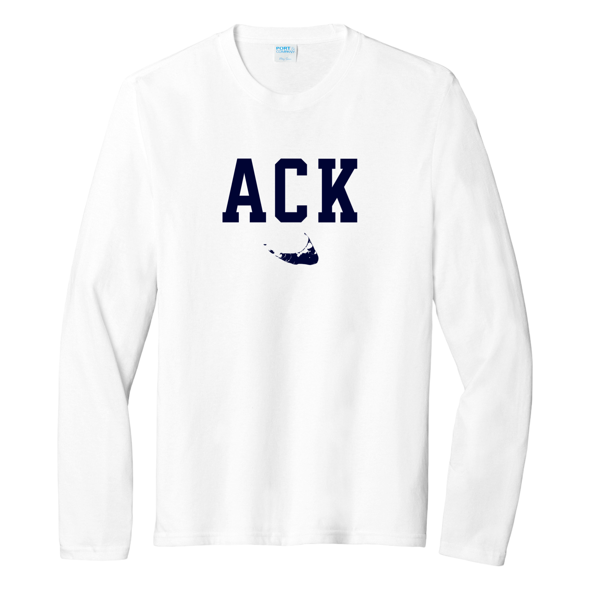 Nantucket ACK Essential Long Sleeve Tee, white