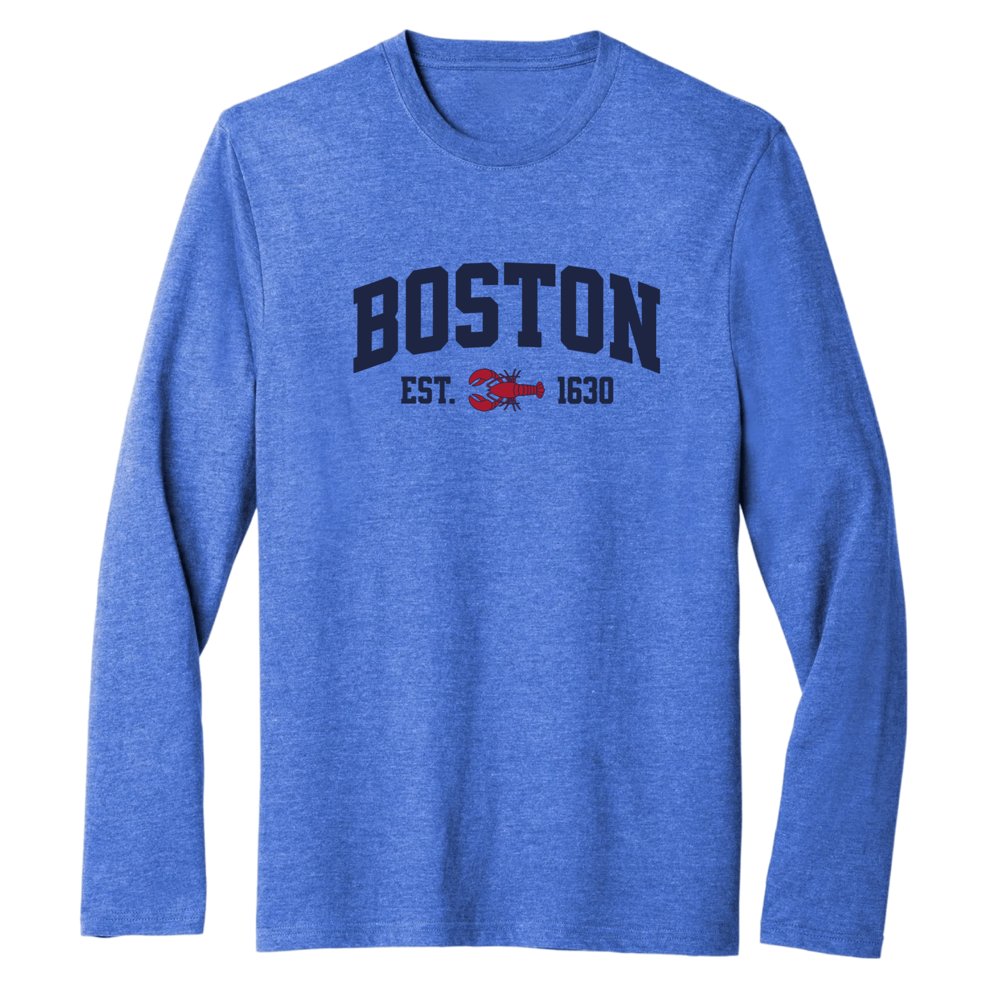 Boston Lobster Essential Long Sleeve Tee, royal heather