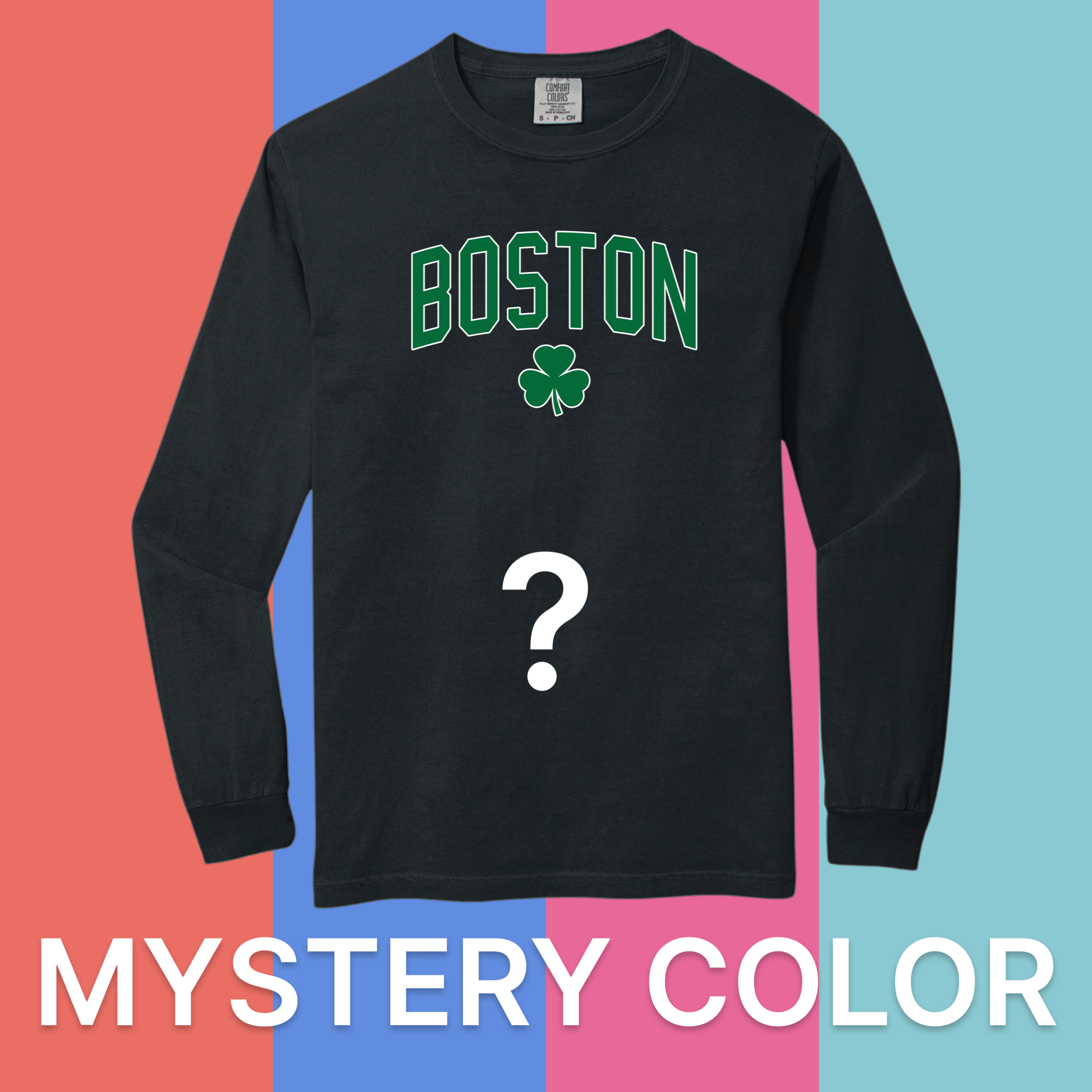 Boston Basketball Comfort Colors Long Sleeve Tee - Mystery Color