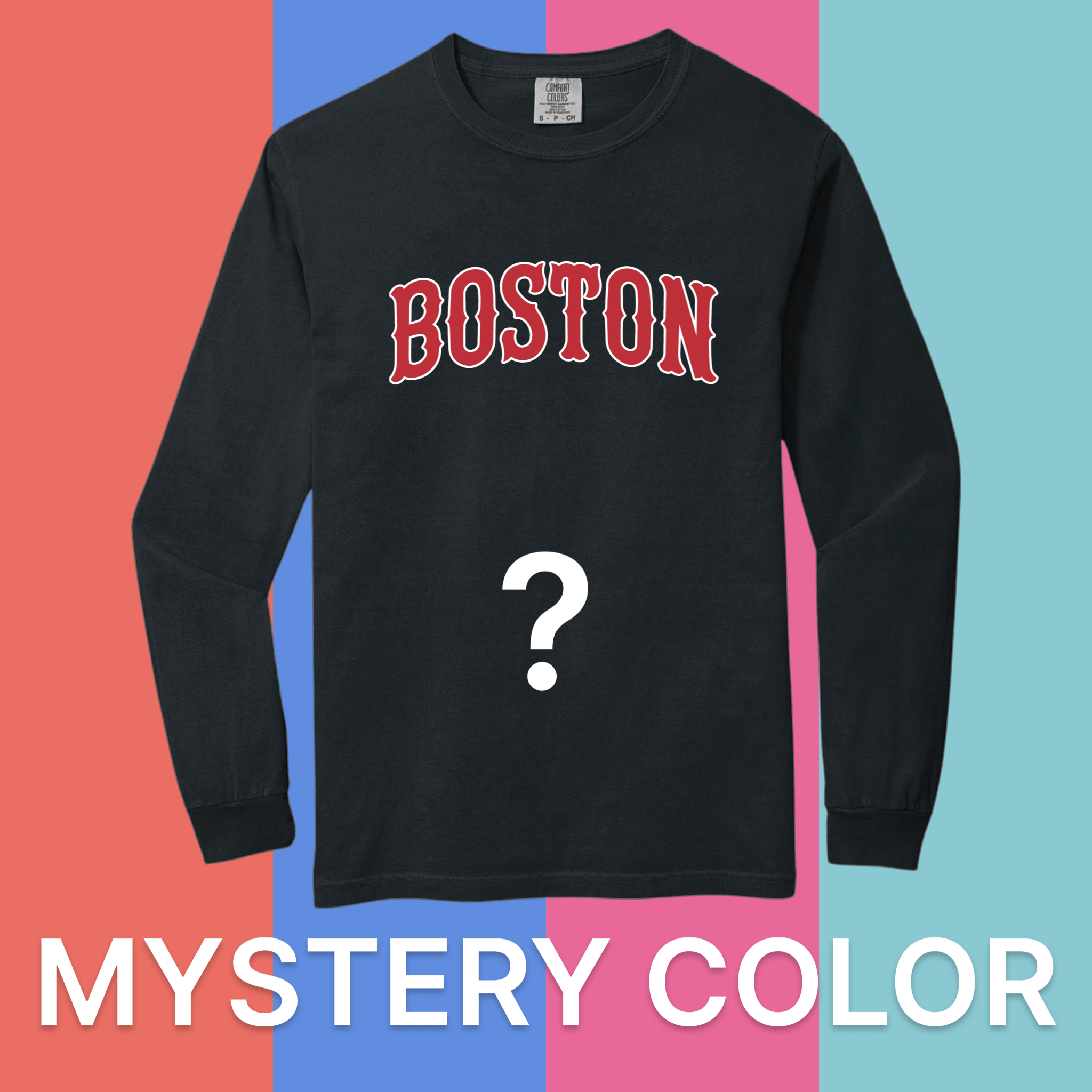 Boston Baseball Comfort Colors Long Sleeve Tee - Mystery Color