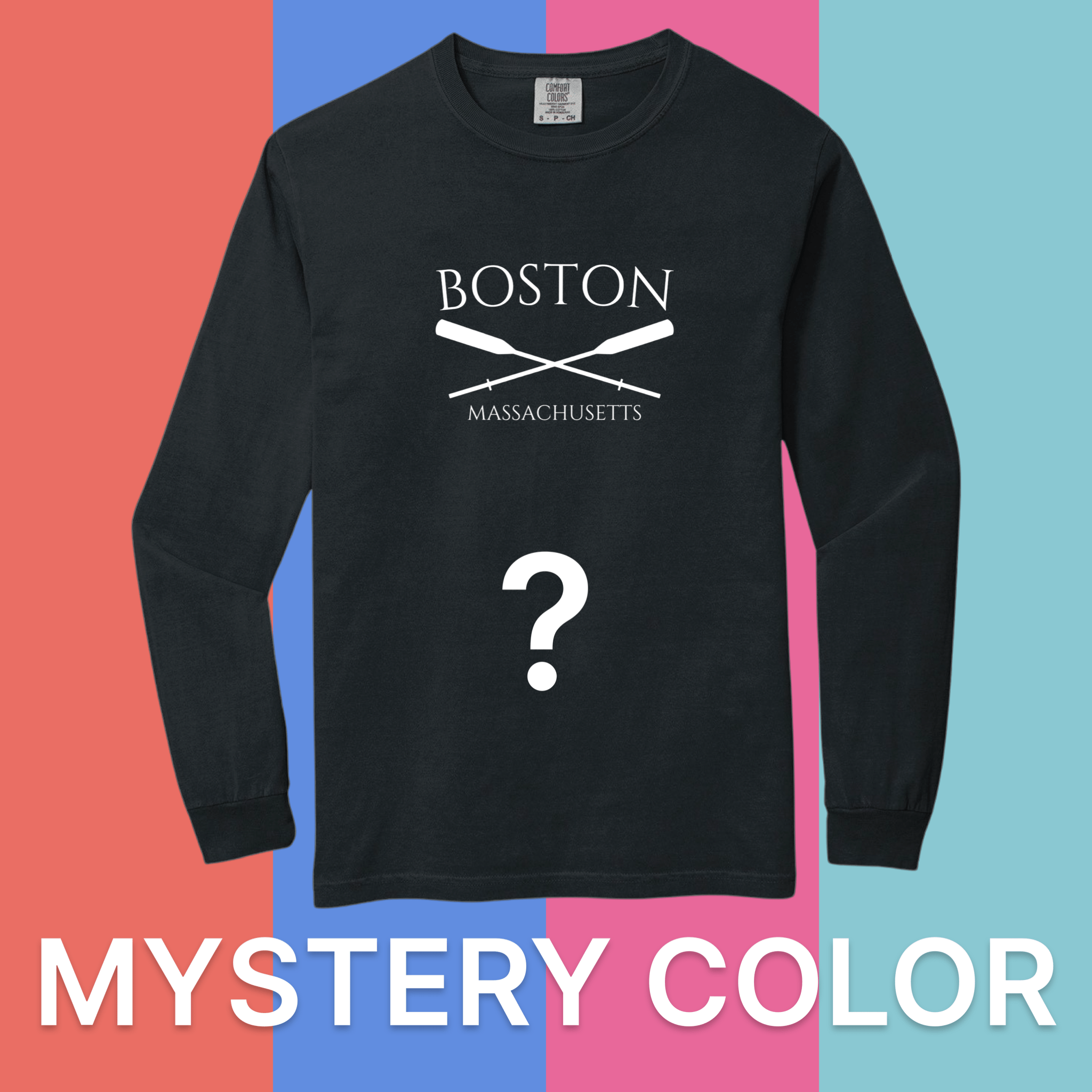 Boston Crossed Oar Comfort Colors Long Sleeve Tee - Mystery Color