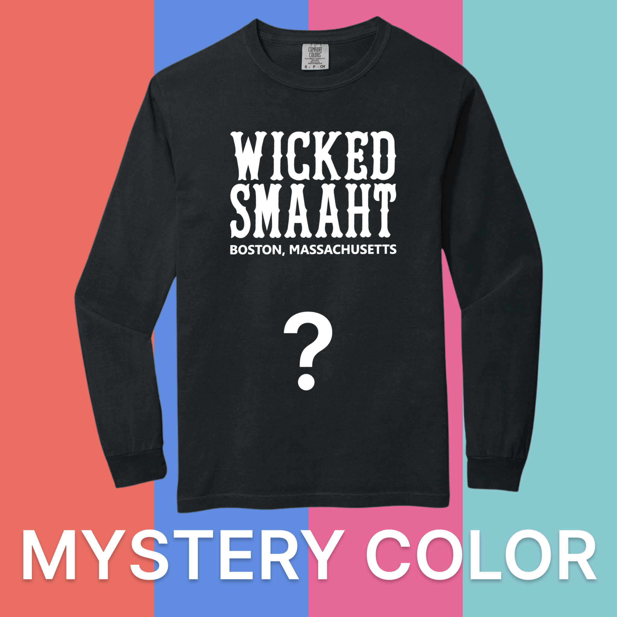 Boston Wicked Smaaht Comfort Colors Long Sleeve Tee - Mystery Color