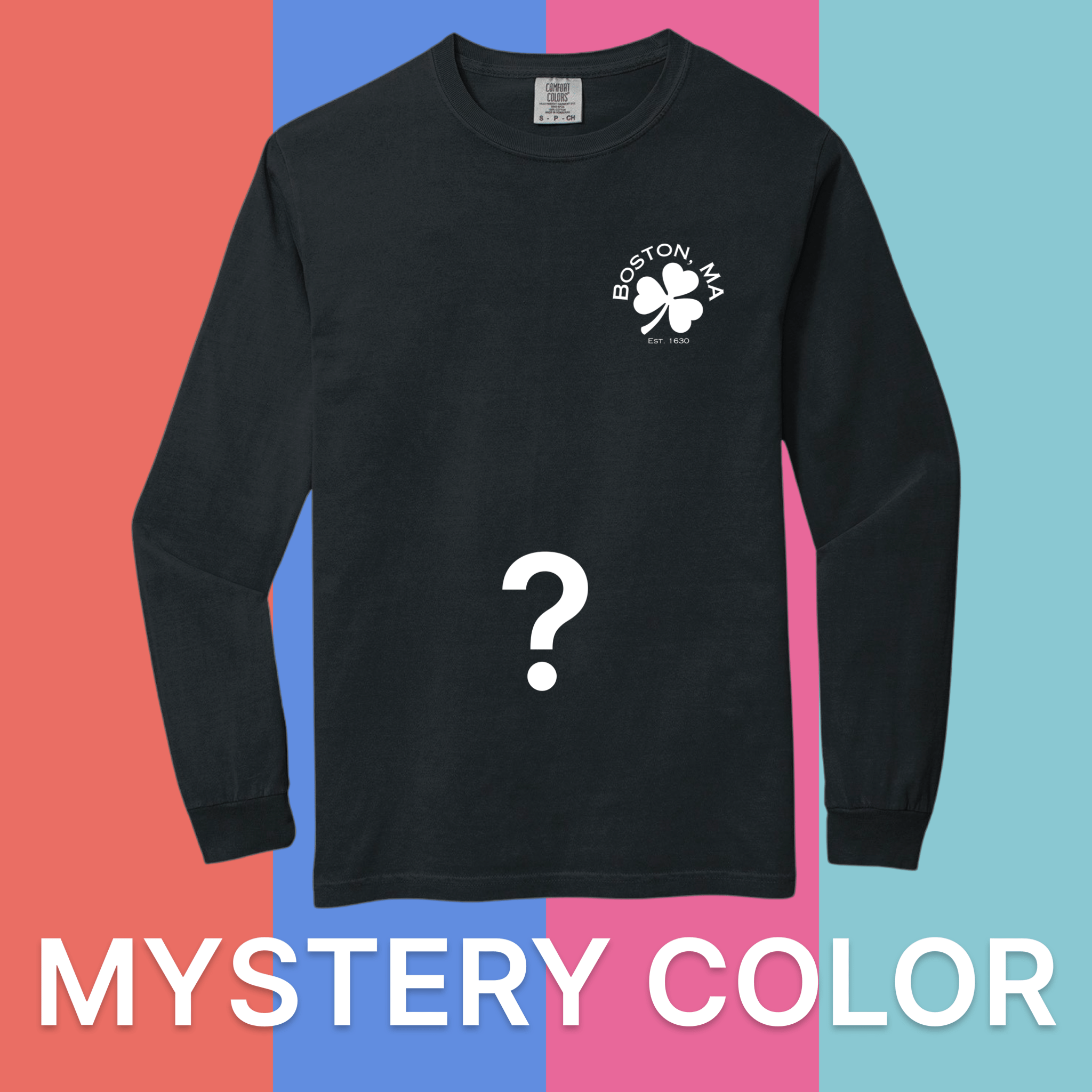 Boston Shamrock Comfort Colors Long Sleeve Tee - Mystery Color