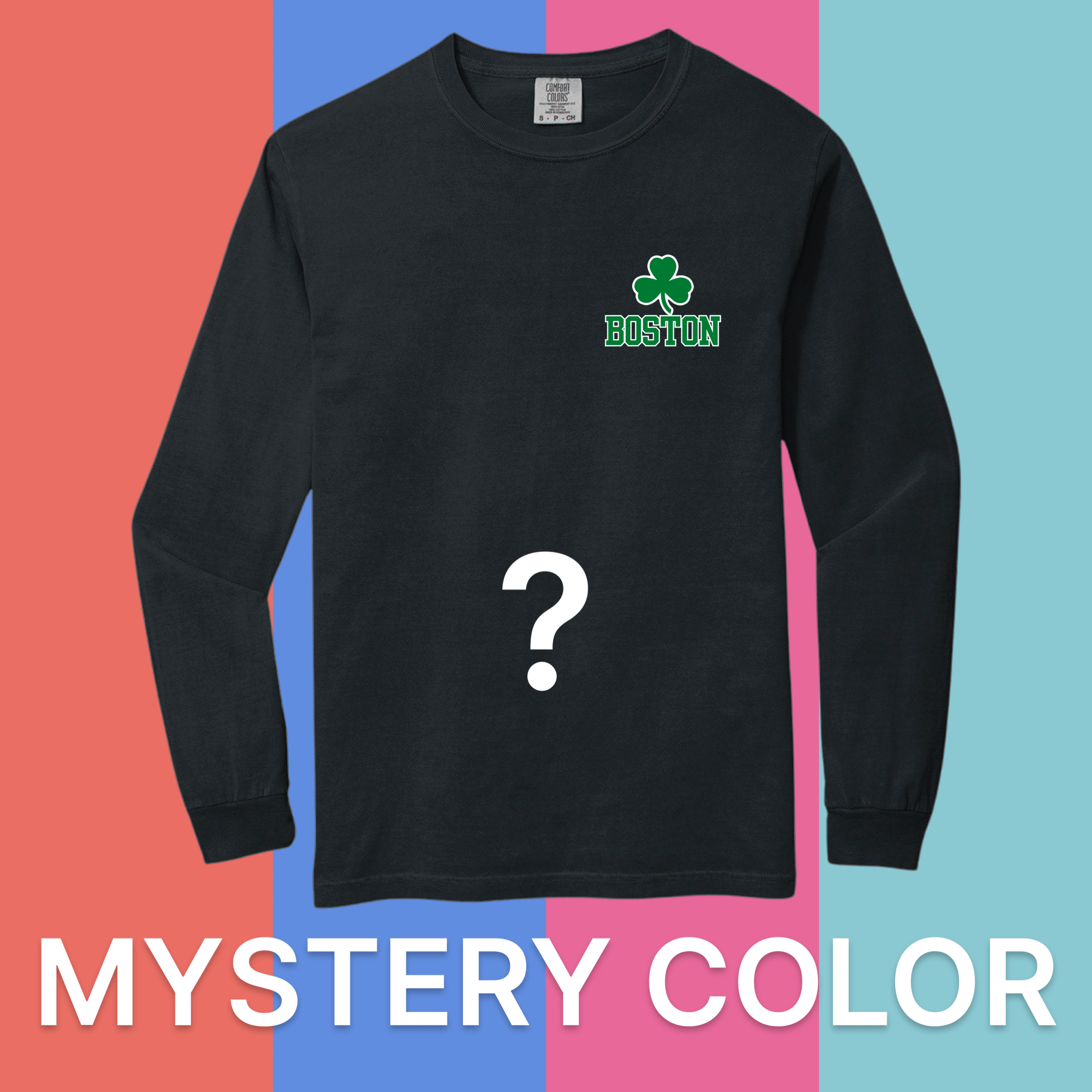 Boston Green Shamrock Comfort Colors Long Sleeve Tee - Mystery Color