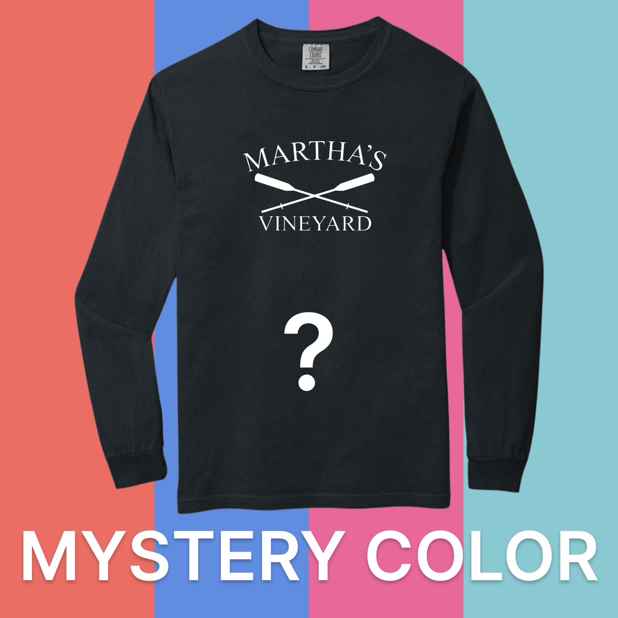 Martha's Vineyard Crossed Oar Comfort Colors Long Sleeve Tee - Mystery Color