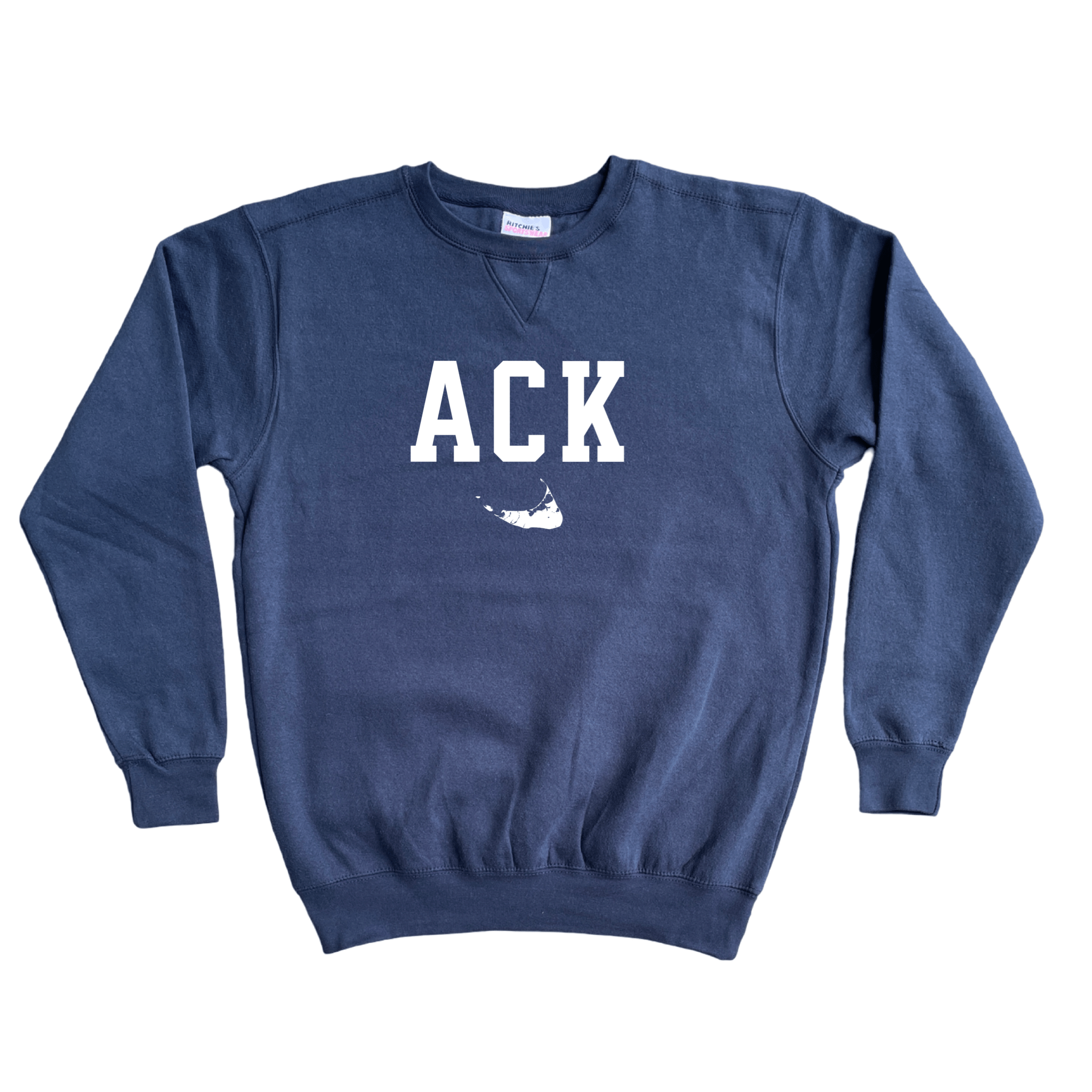 Nantucket ACK Fleece Crewneck Sweatshirt, navy