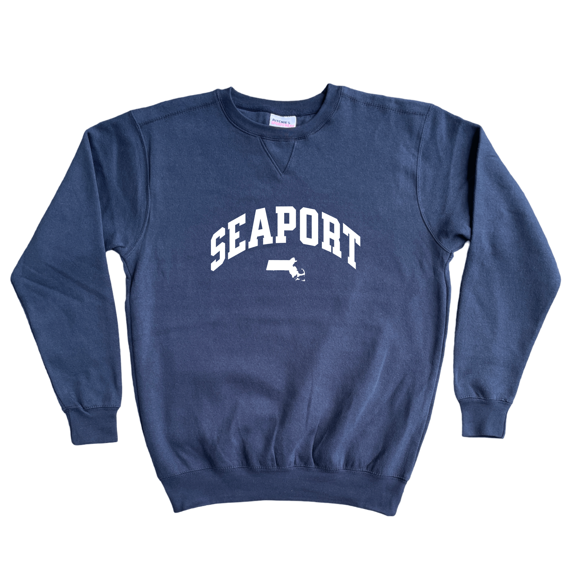 Boston Seaport Fleece Crewneck Sweatshirt, navy