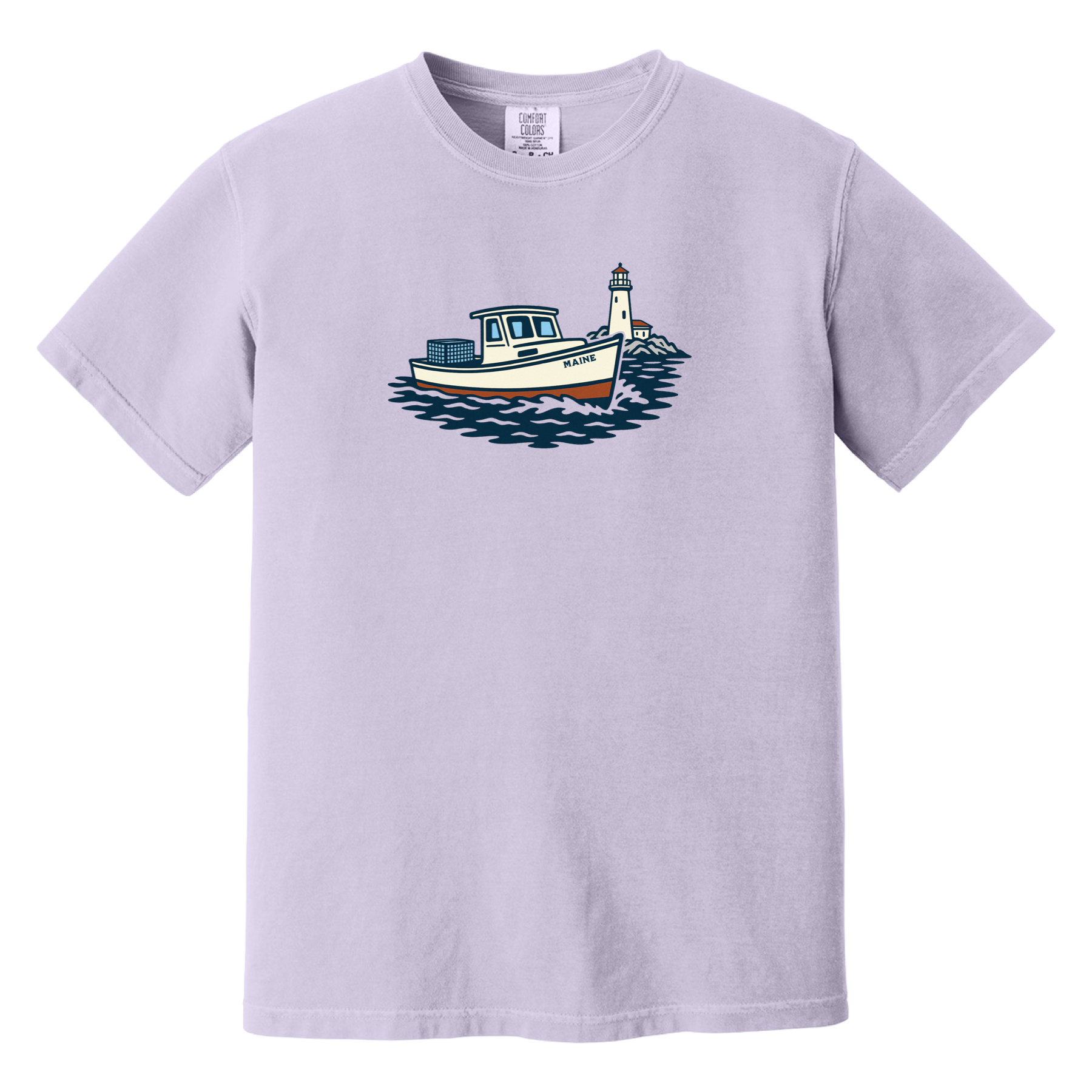 Maine Lobster Boat Comfort Colors T-Shirt