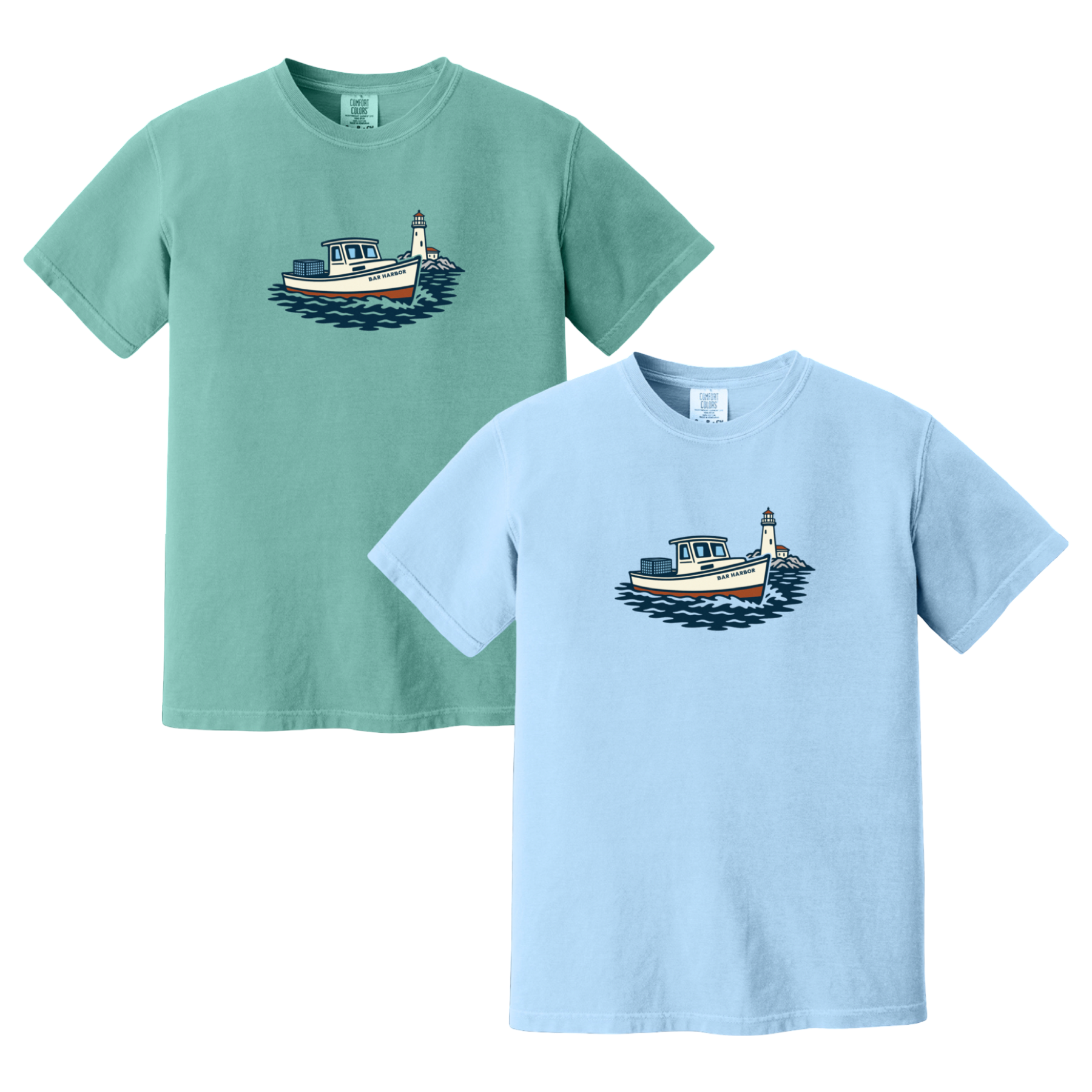 Bar Harbor Lobster Boat Comfort Colors T-Shirt