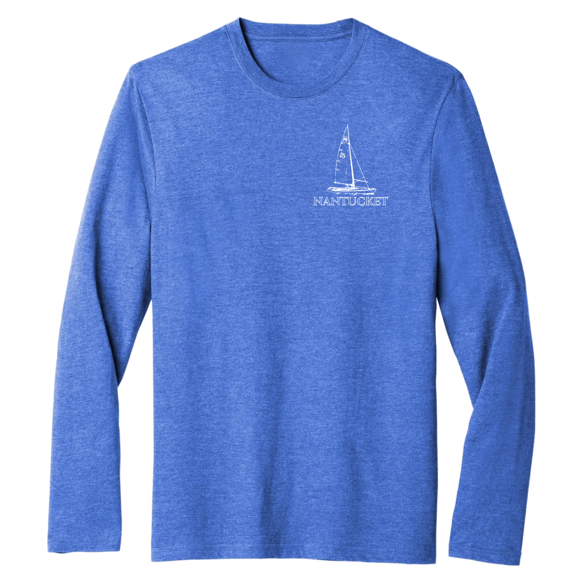 Nantucket Sailboat Essential Long Sleeve Tee, royal heather