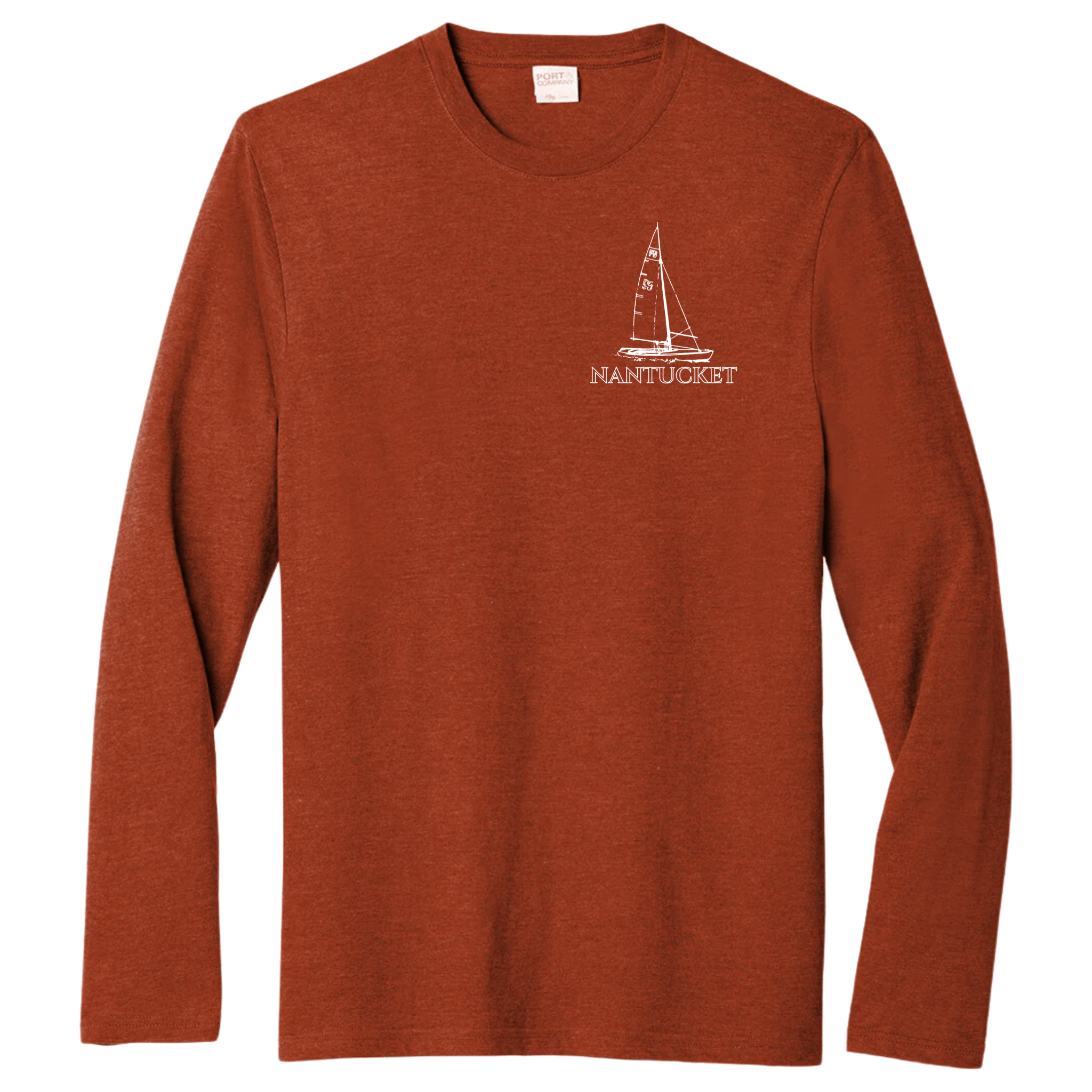 Nantucket Sailboat Essential Long Sleeve Tee, sedona