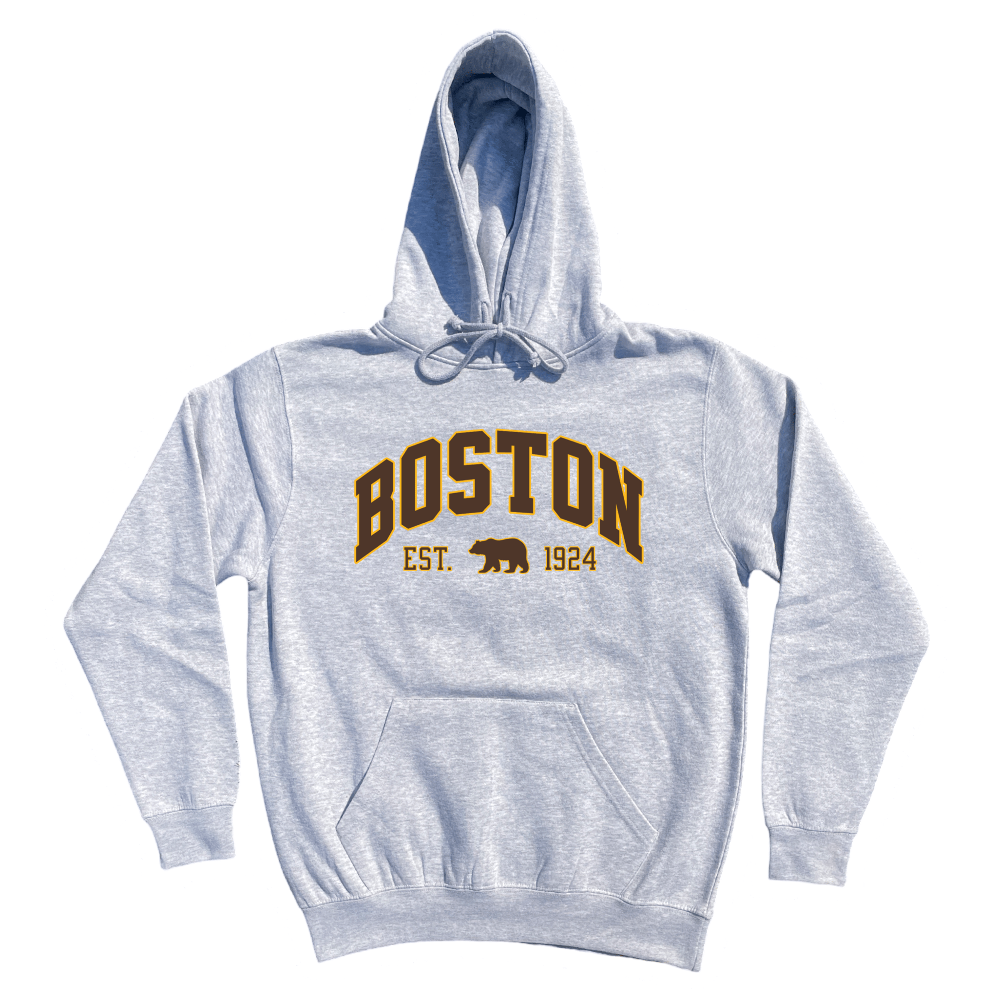 Boston Vintage Hockey Soft Fleece Hoodie, heather grey